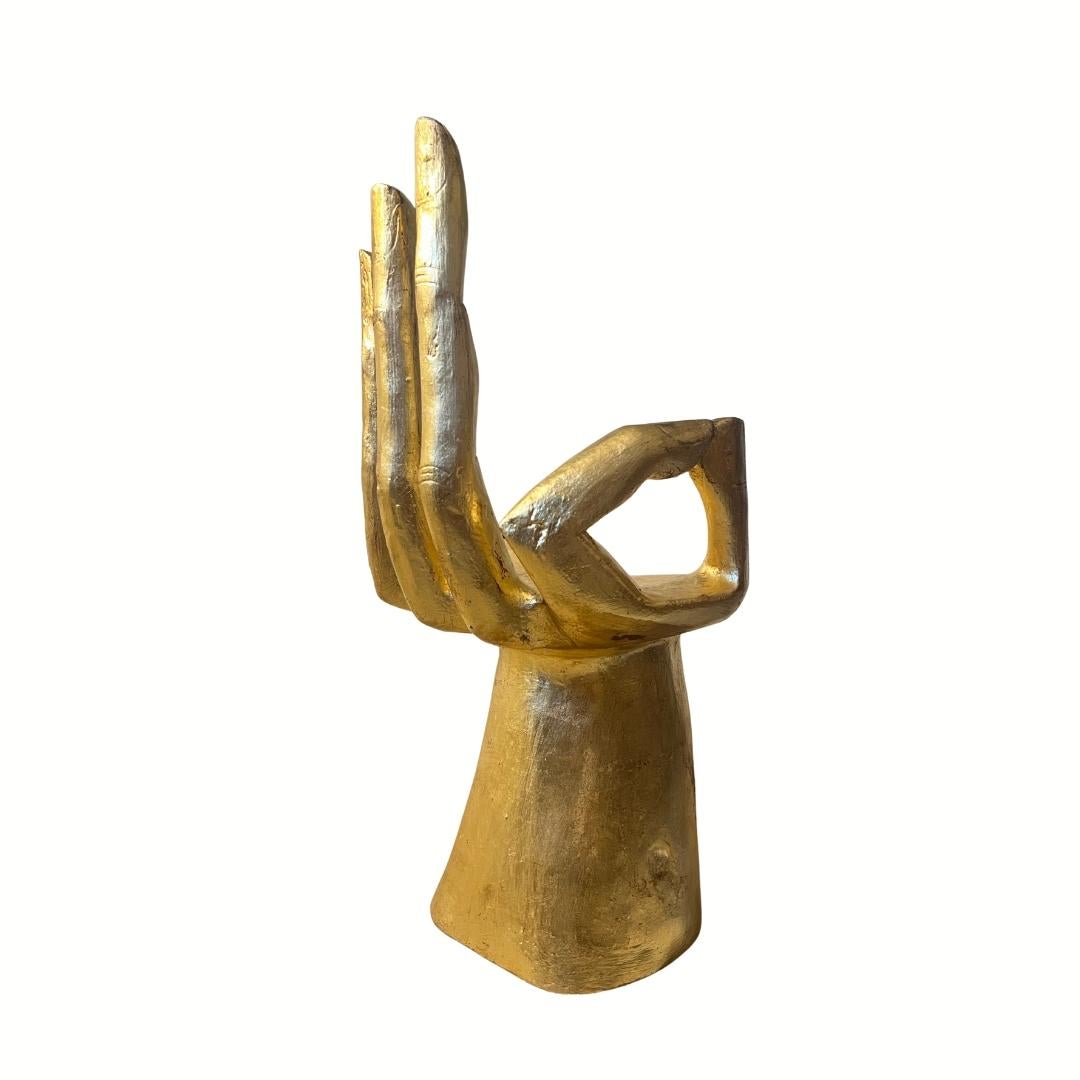 Silla de Mano de Madera Dorada al Estilo de Pedro Friedeberg, Años 70, Italia Moderno de mediados de siglo en venta
