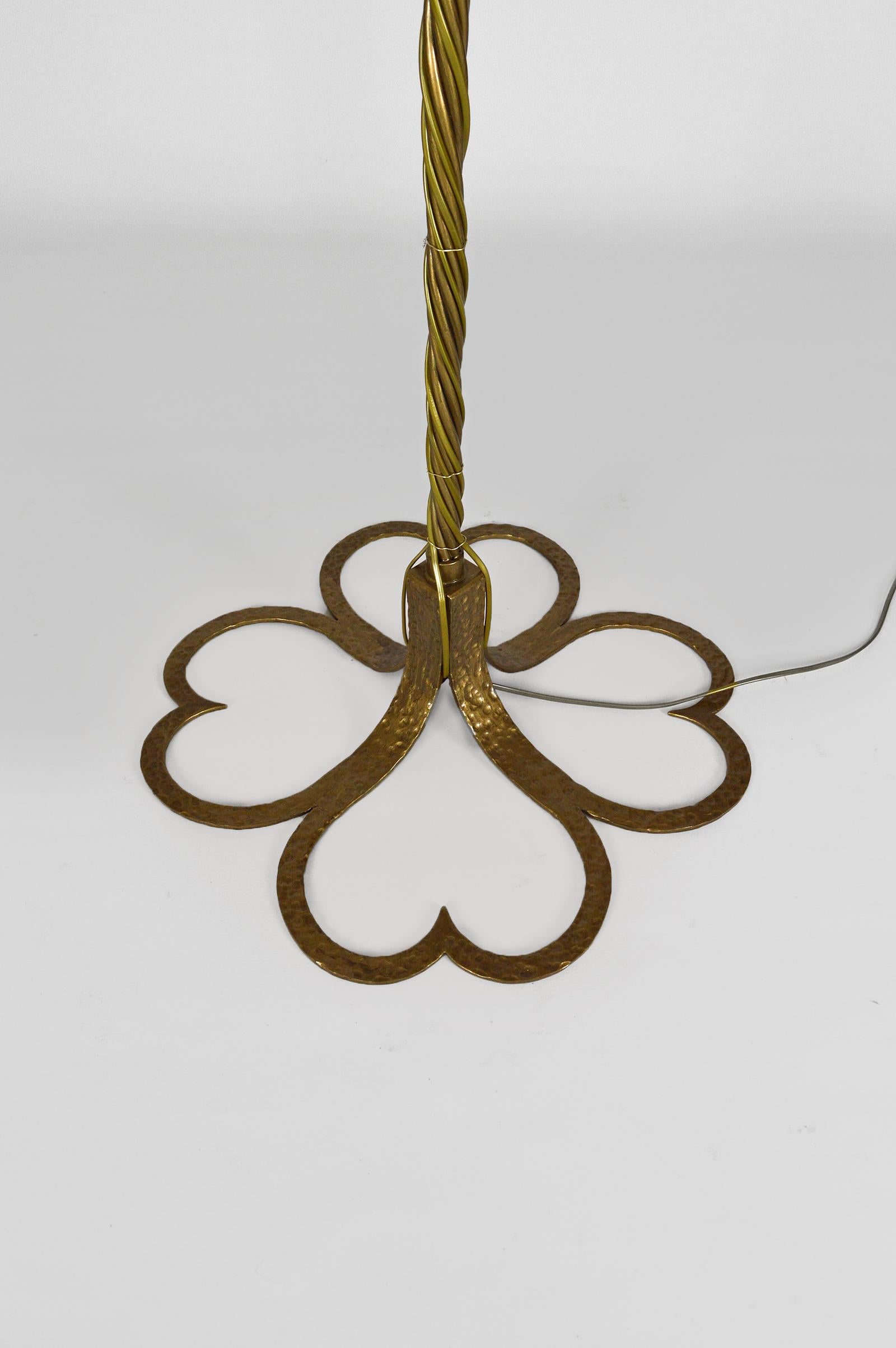 Golden Wrought Iron 5-Lights Floor Lamp, Mid-Century, France For Sale 7