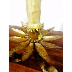 Table Lamp Wrought Iron and Wax , Early 20th Century