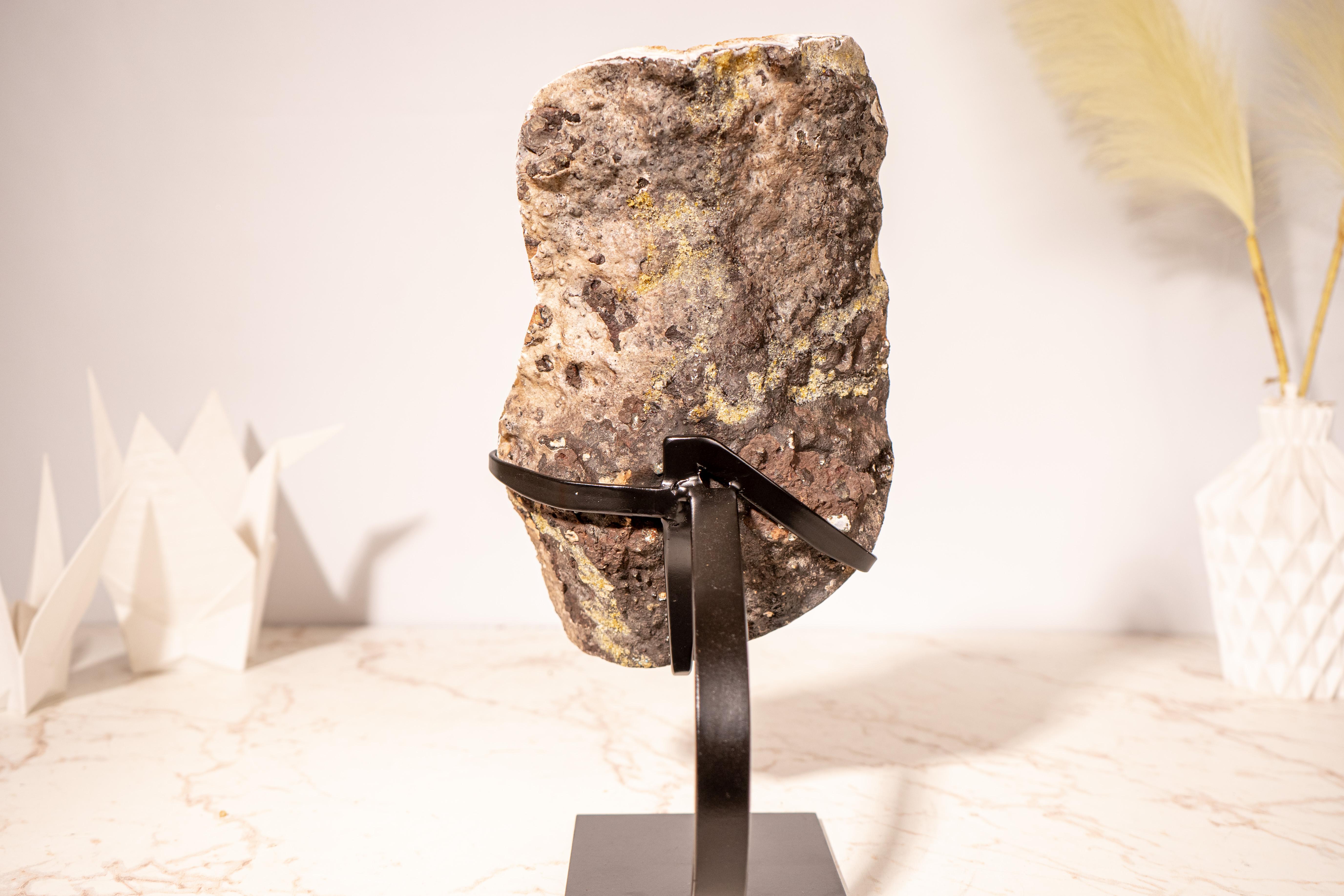 Contemporary Golden Yellow Citrine Cluster with Sparkling Druzy and Rare Formation For Sale