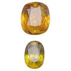 Golden Yellow Natural Sphene / Titanite 4.21 Ct Cushion Oval Cut Loose Gemstones