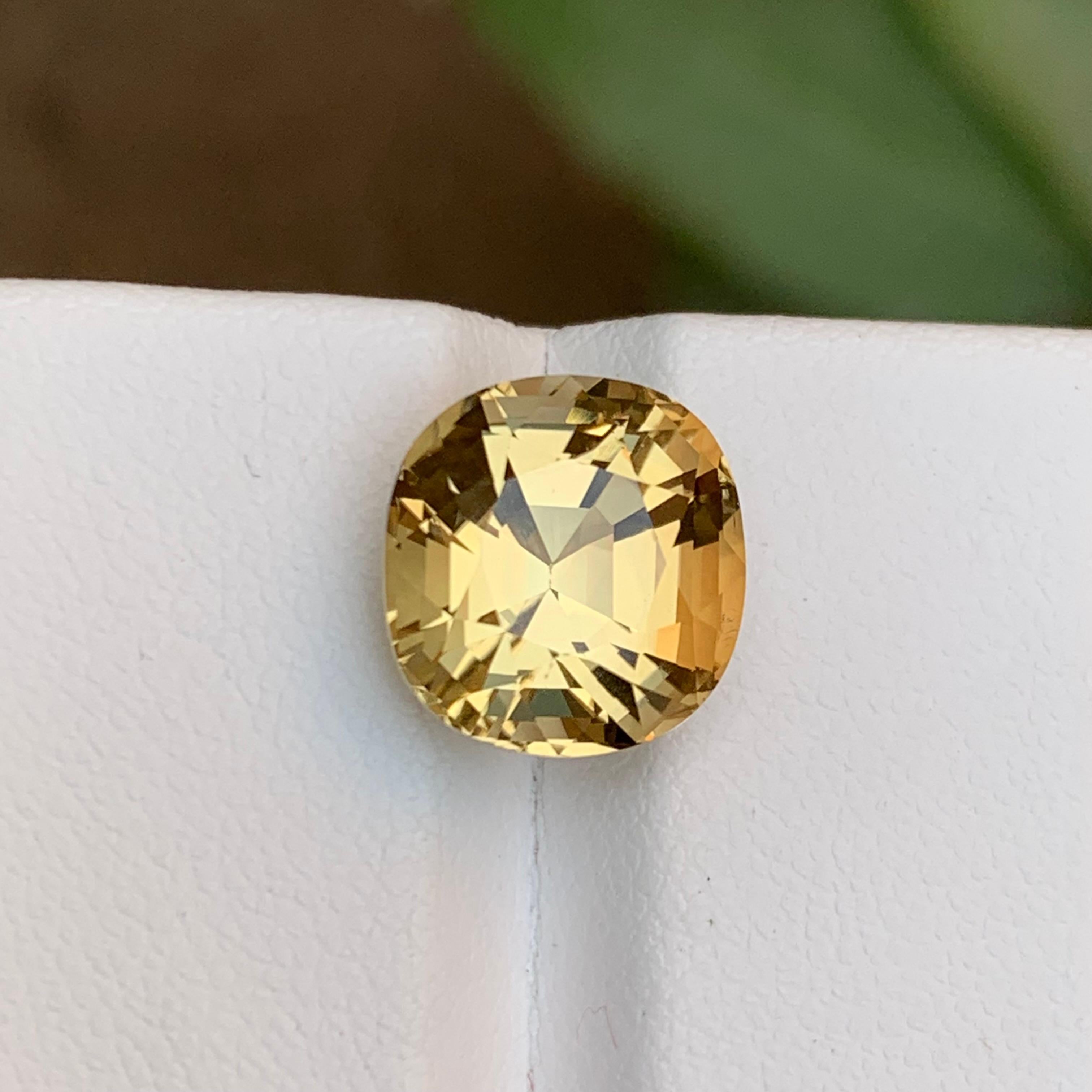 Golden Yellow Natural Tourmaline Gemstone, 6.75 Ct Cushion Cut for Ring/Pendant For Sale 6