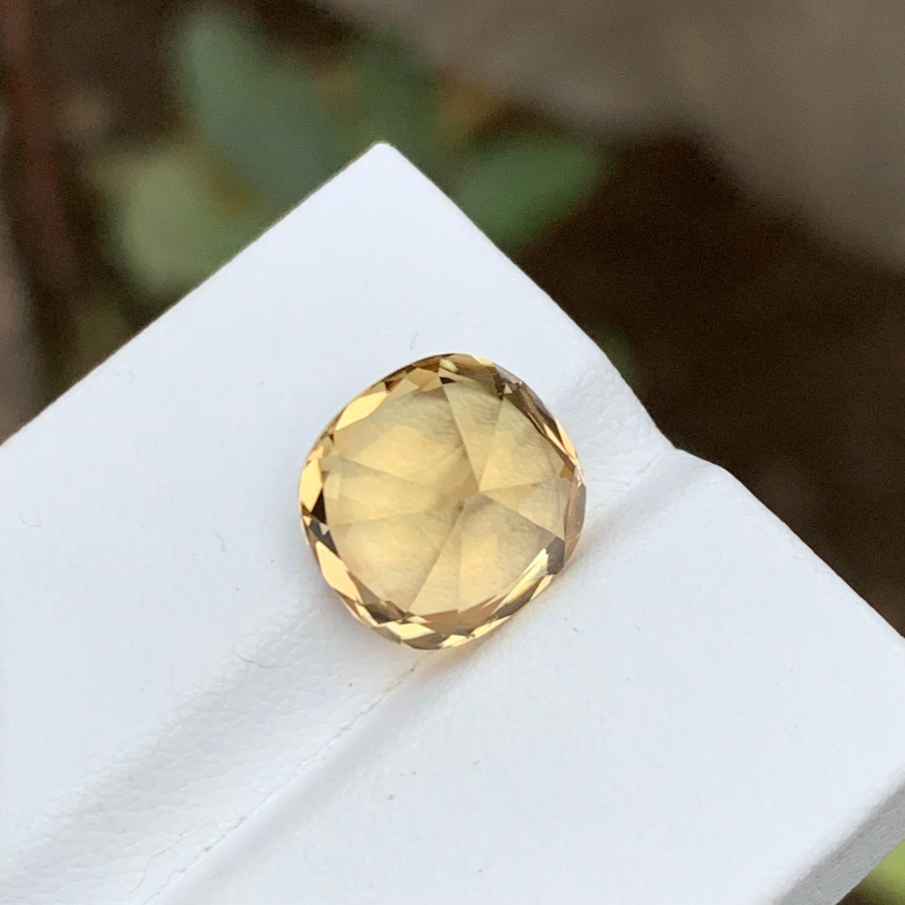 Golden Yellow Natural Tourmaline Gemstone, 6.75 Ct Cushion Cut for Ring/Pendant For Sale 7