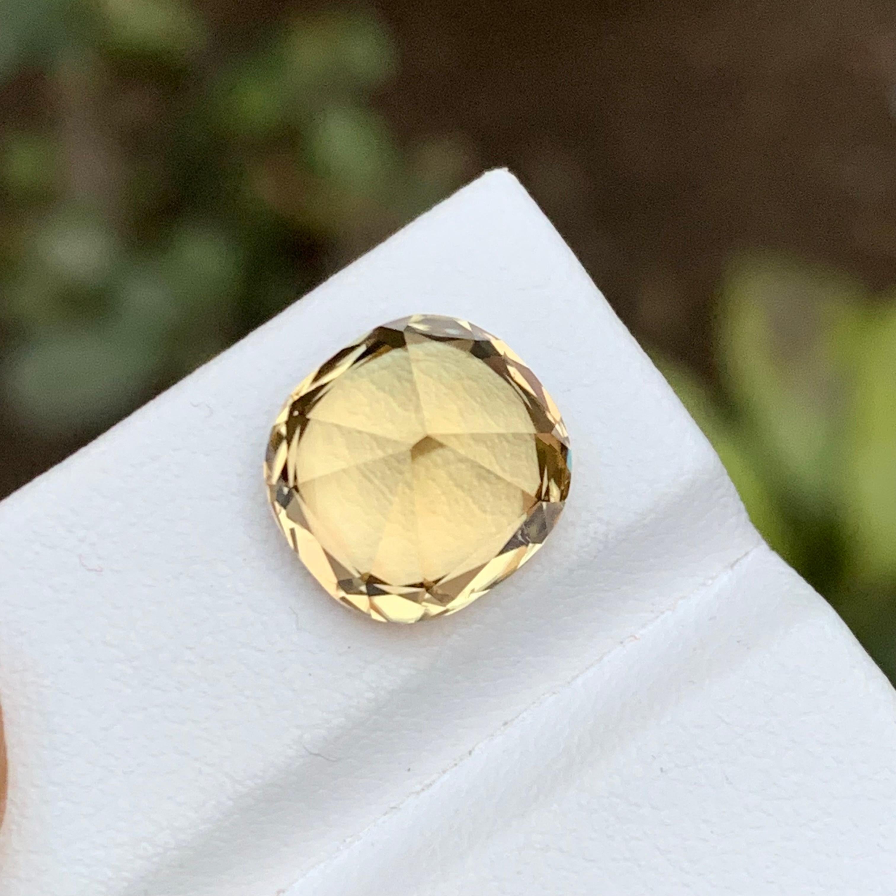 Golden Yellow Natural Tourmaline Gemstone, 6.75 Ct Cushion Cut for Ring/Pendant For Sale 8
