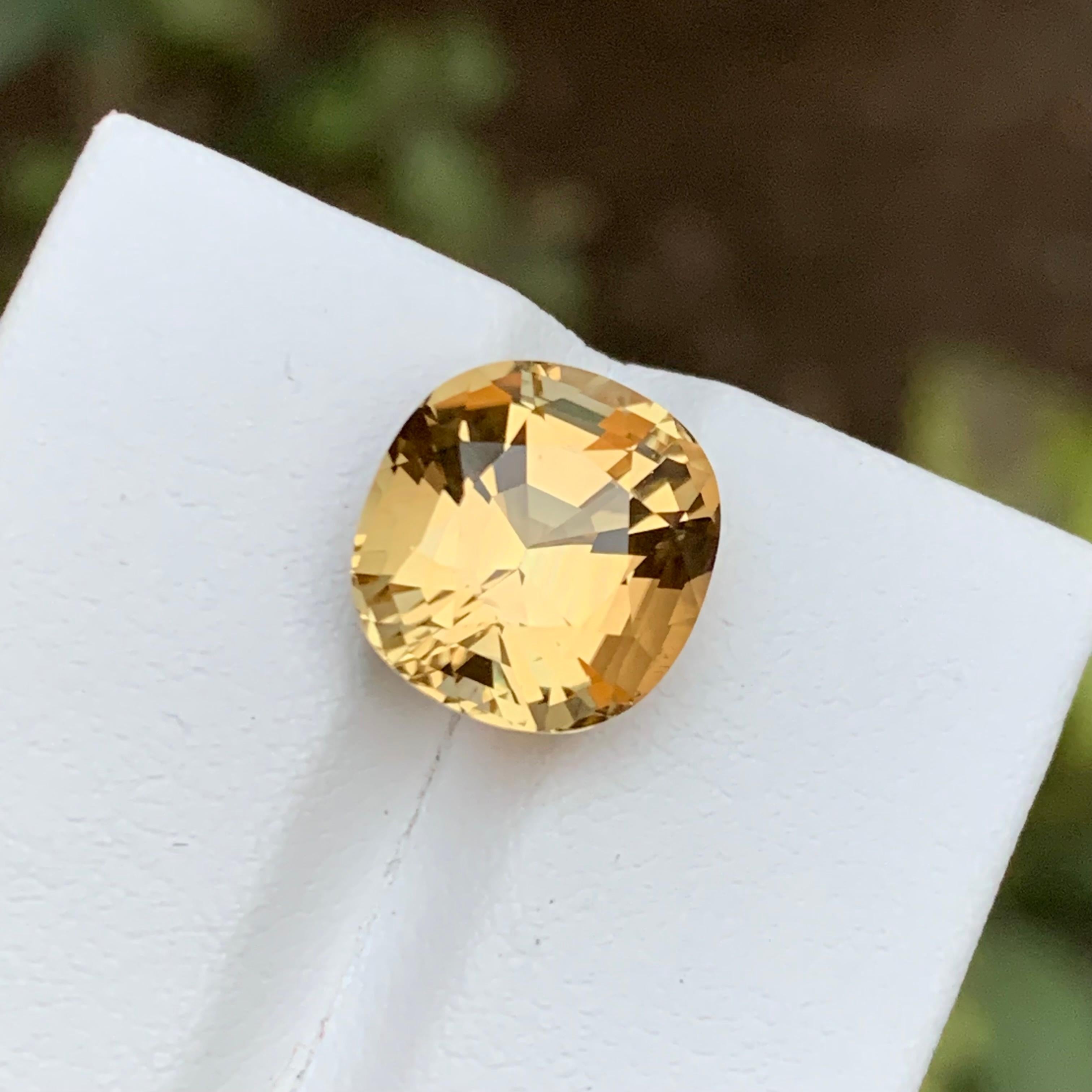 Golden Yellow Natural Tourmaline Gemstone, 6.75 Ct Cushion Cut for Ring/Pendant For Sale 12
