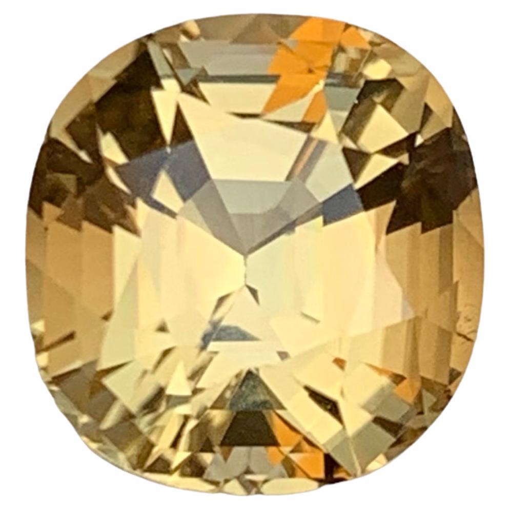Golden Yellow Natural Tourmaline Gemstone, 6.75 Ct Cushion Cut for Ring/Pendant For Sale