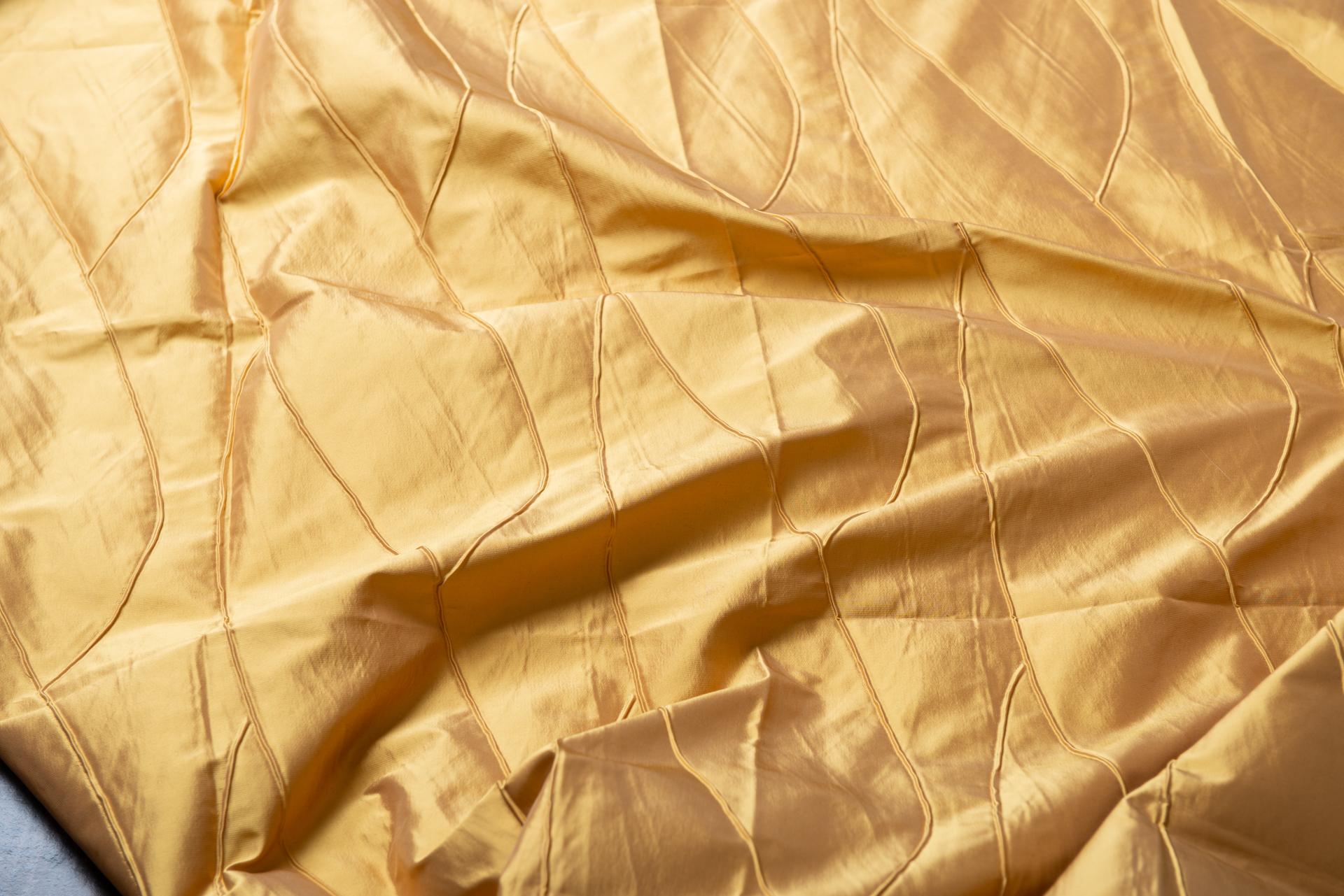 Golden Yellow Silk Remnant Textile Fabric Mulberry 2