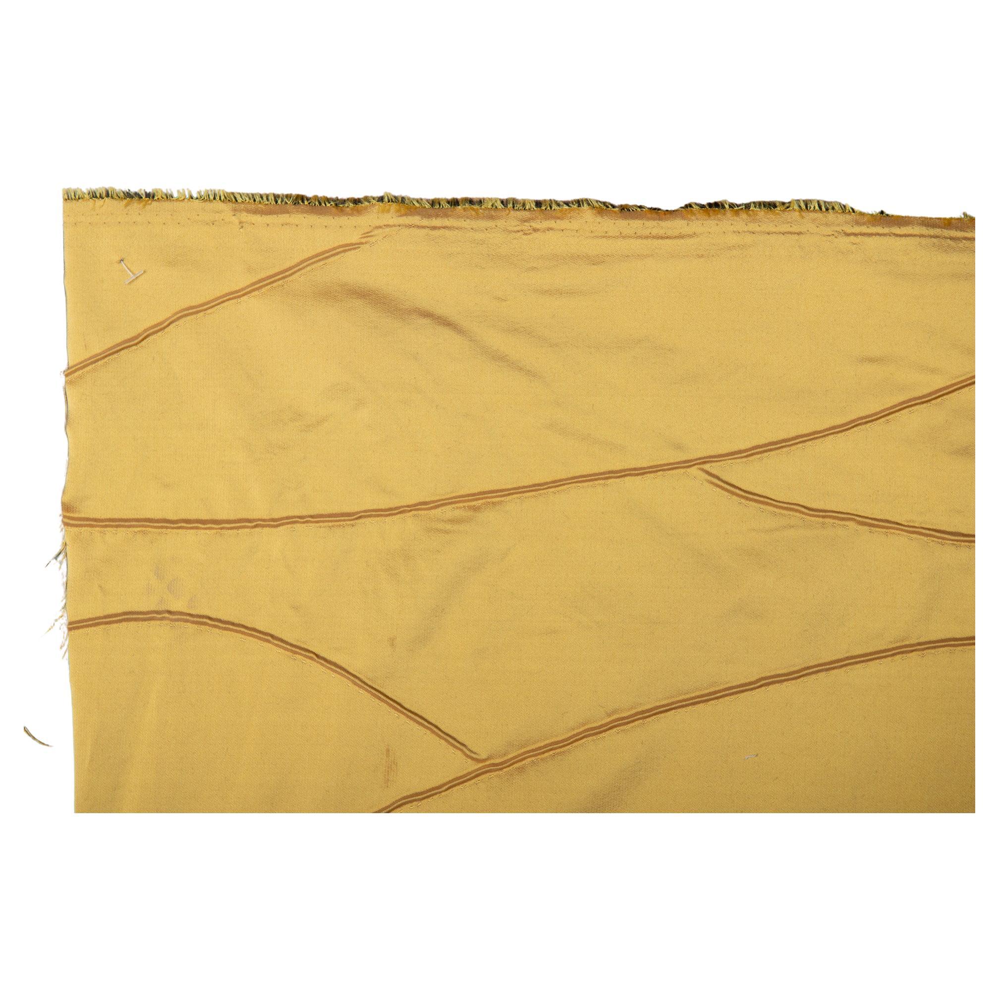 Golden Yellow Silk Remnant Textile Fabric Mulberry