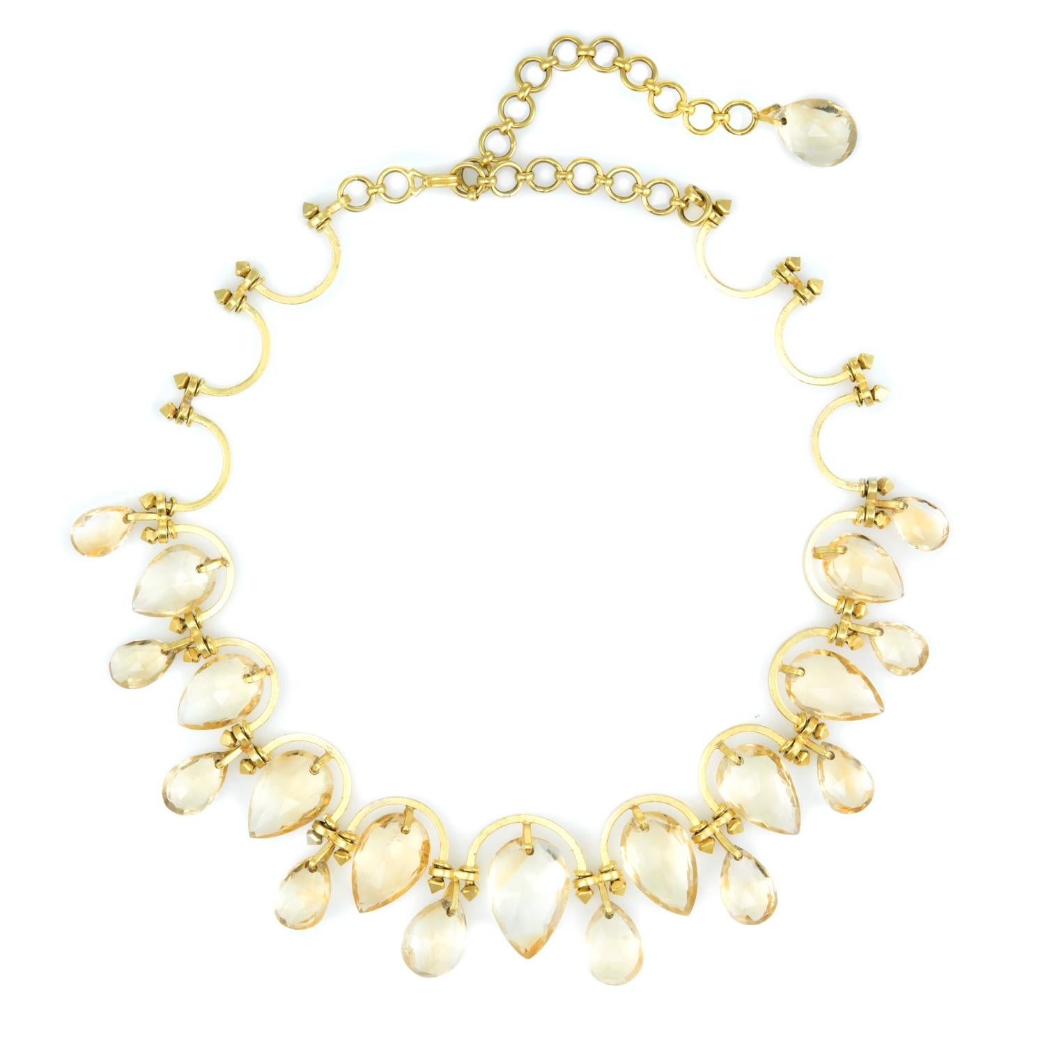Golden Yellow Topaz Necklace Vintage 