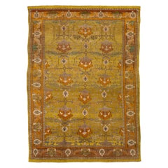 Goldenrod Vintage Donegal Arts & Crafts Style Handmade Wool Rug by Apadana