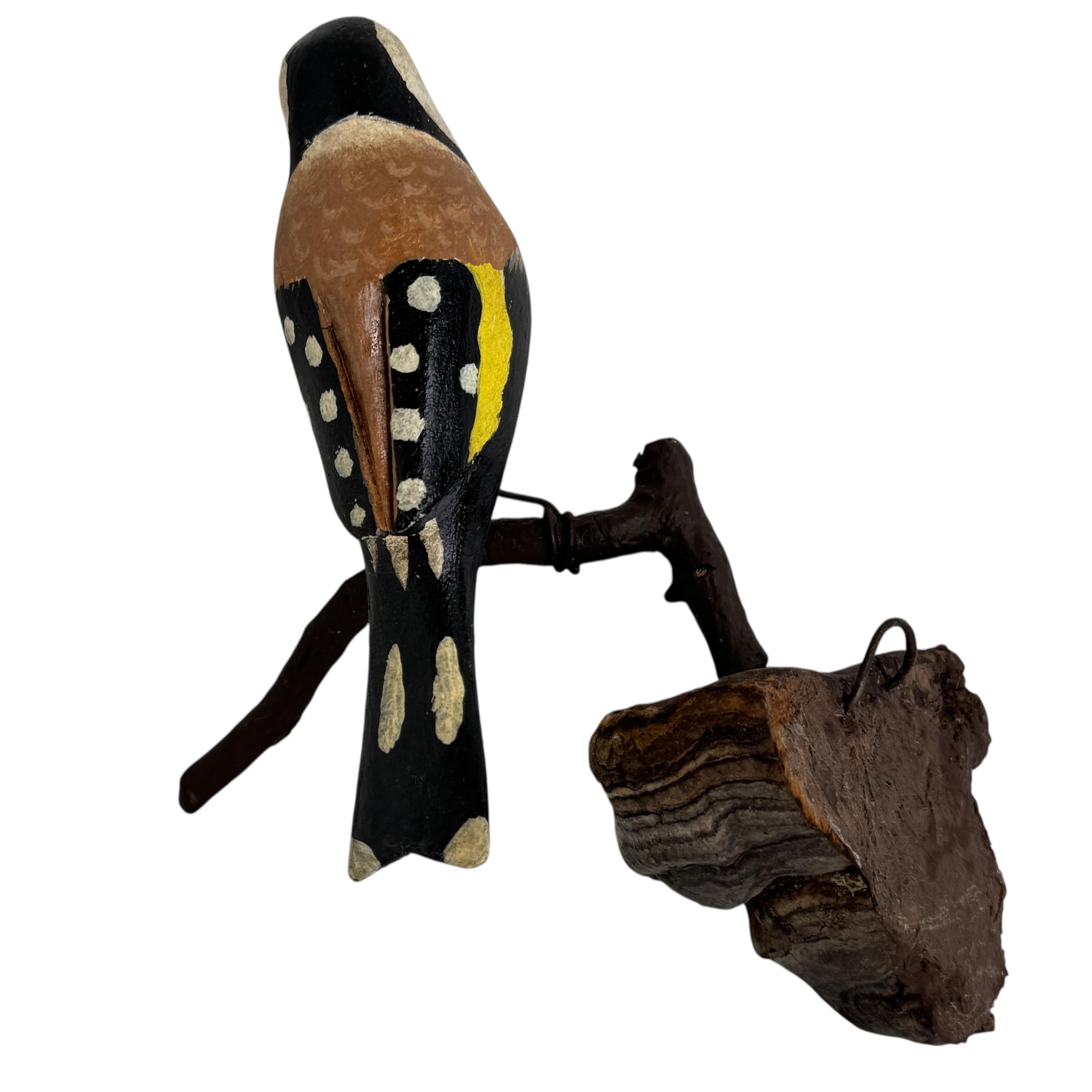 Jilguero Vichtauer Pájaro de madera tallada a mano Arte popular de la Selva Negra, Austria, años 20 en venta 1