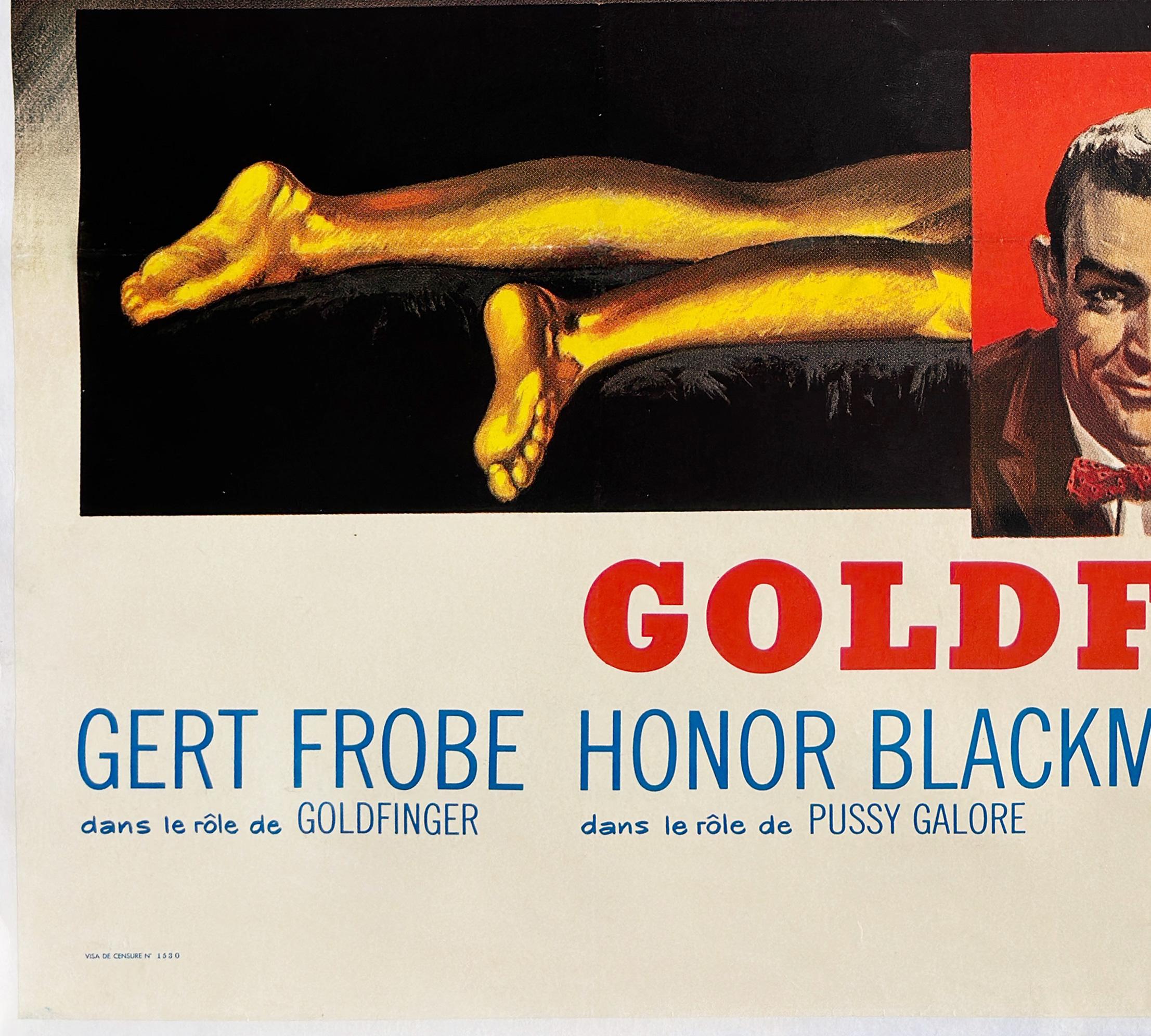 Affiche grande affiche du film français Goldfinger 1964, Jean Mascii en vente 1