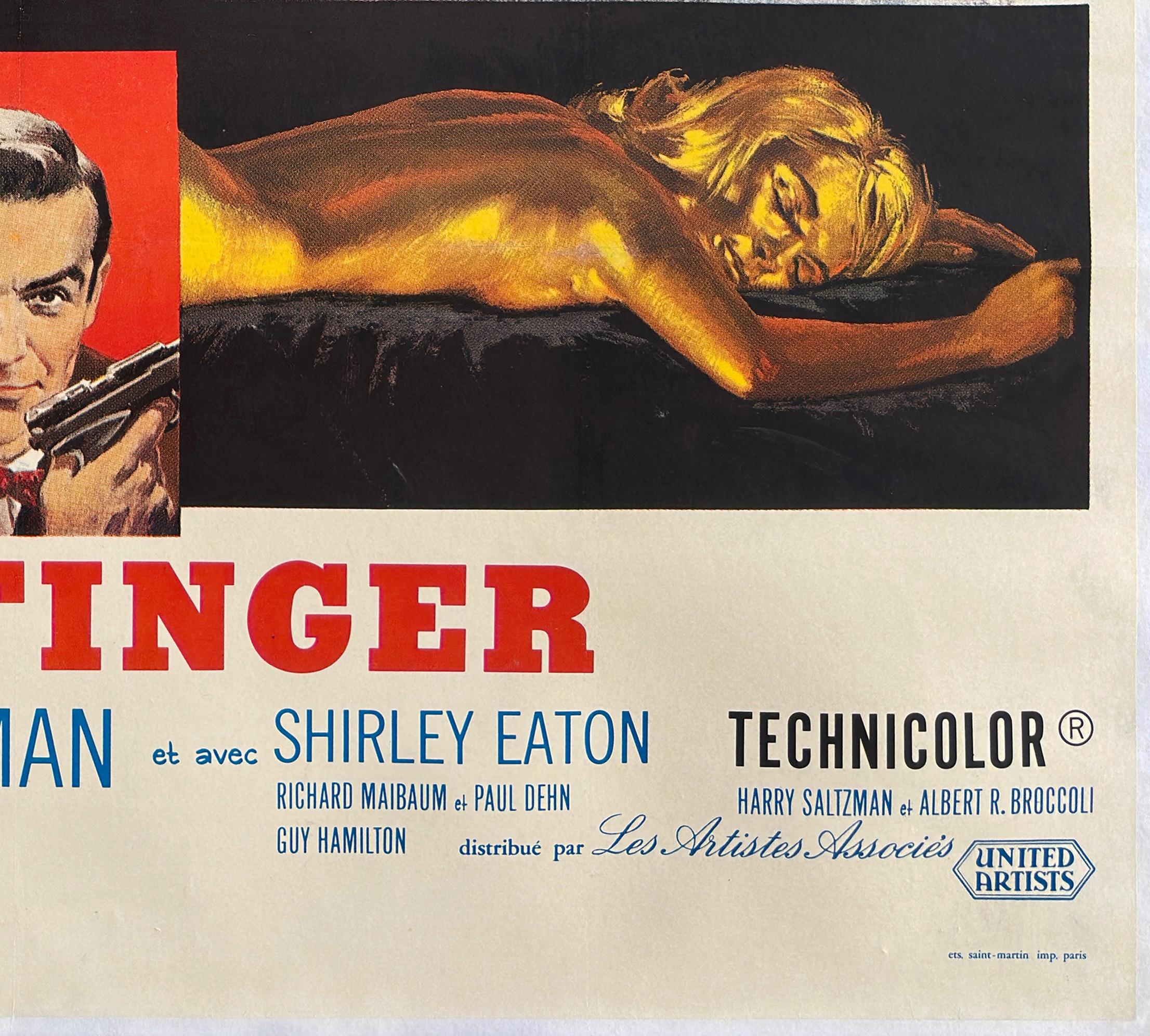 Goldfinger 1964 Französisch Grande Film Poster, Jean Mascii im Angebot 2