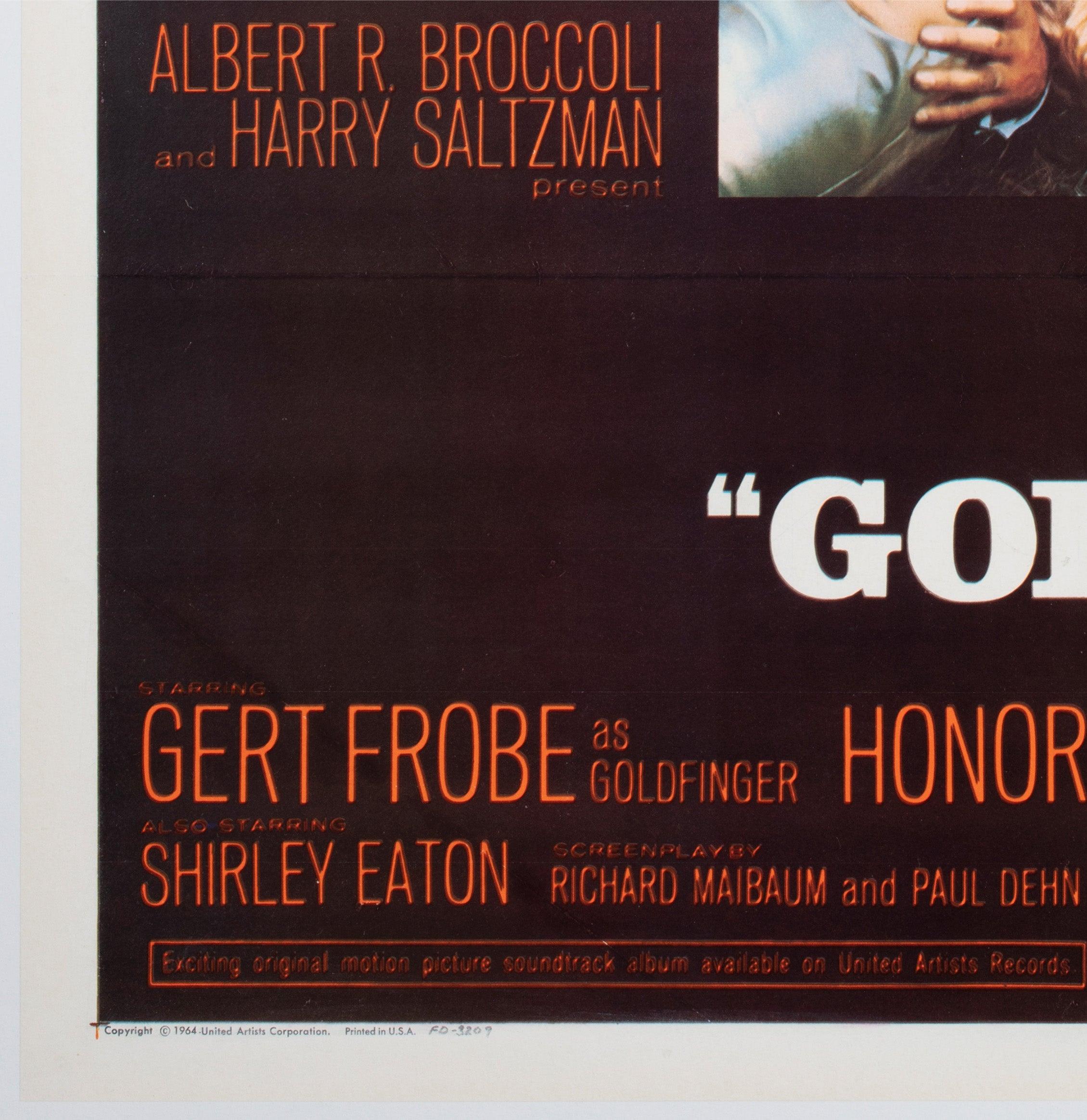 Goldfinger 1964 US 1 Foglio Poster Cinematografico in vendita 1