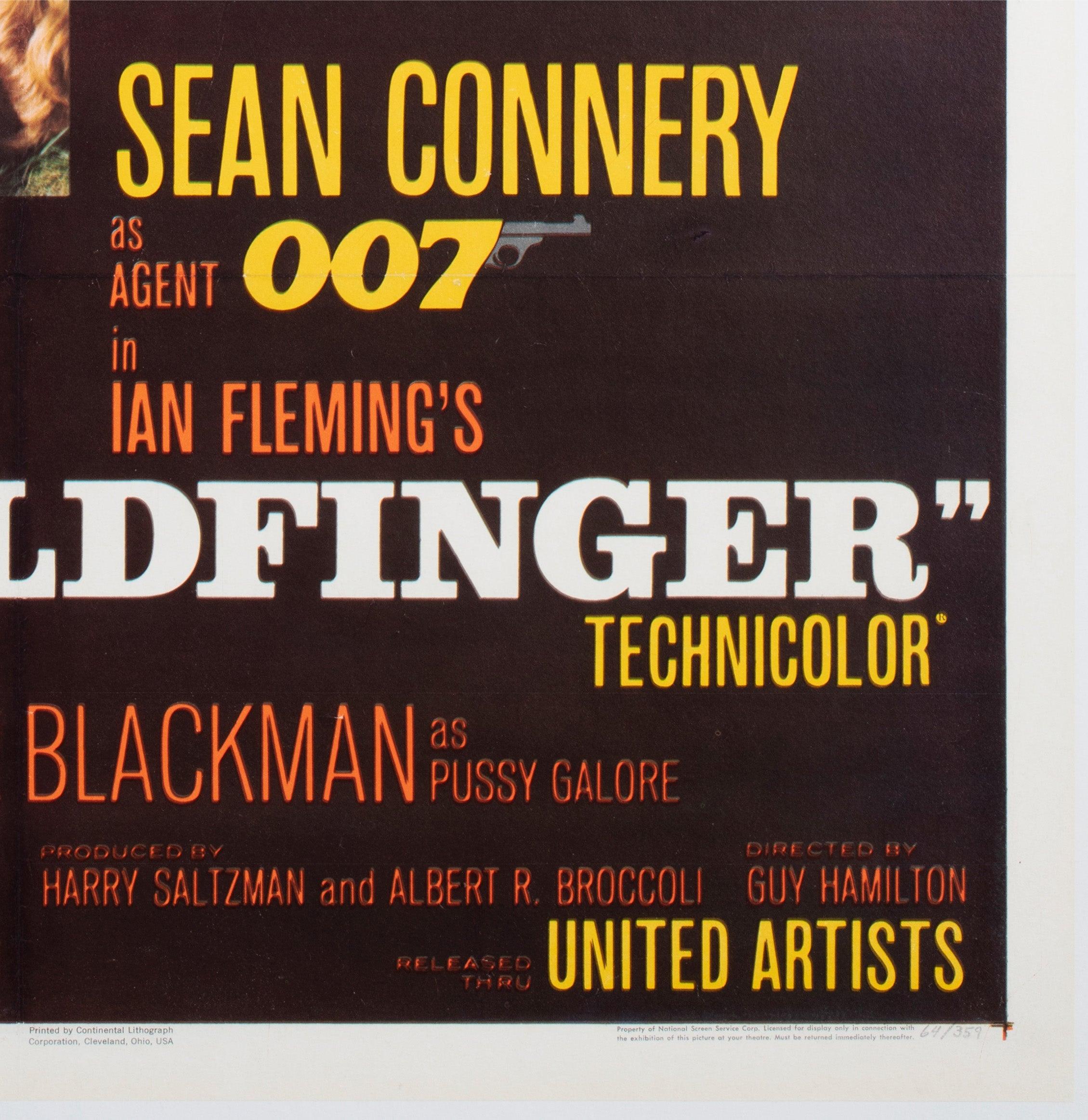 Goldfinger 1964 US 1 Foglio Poster Cinematografico in vendita 2