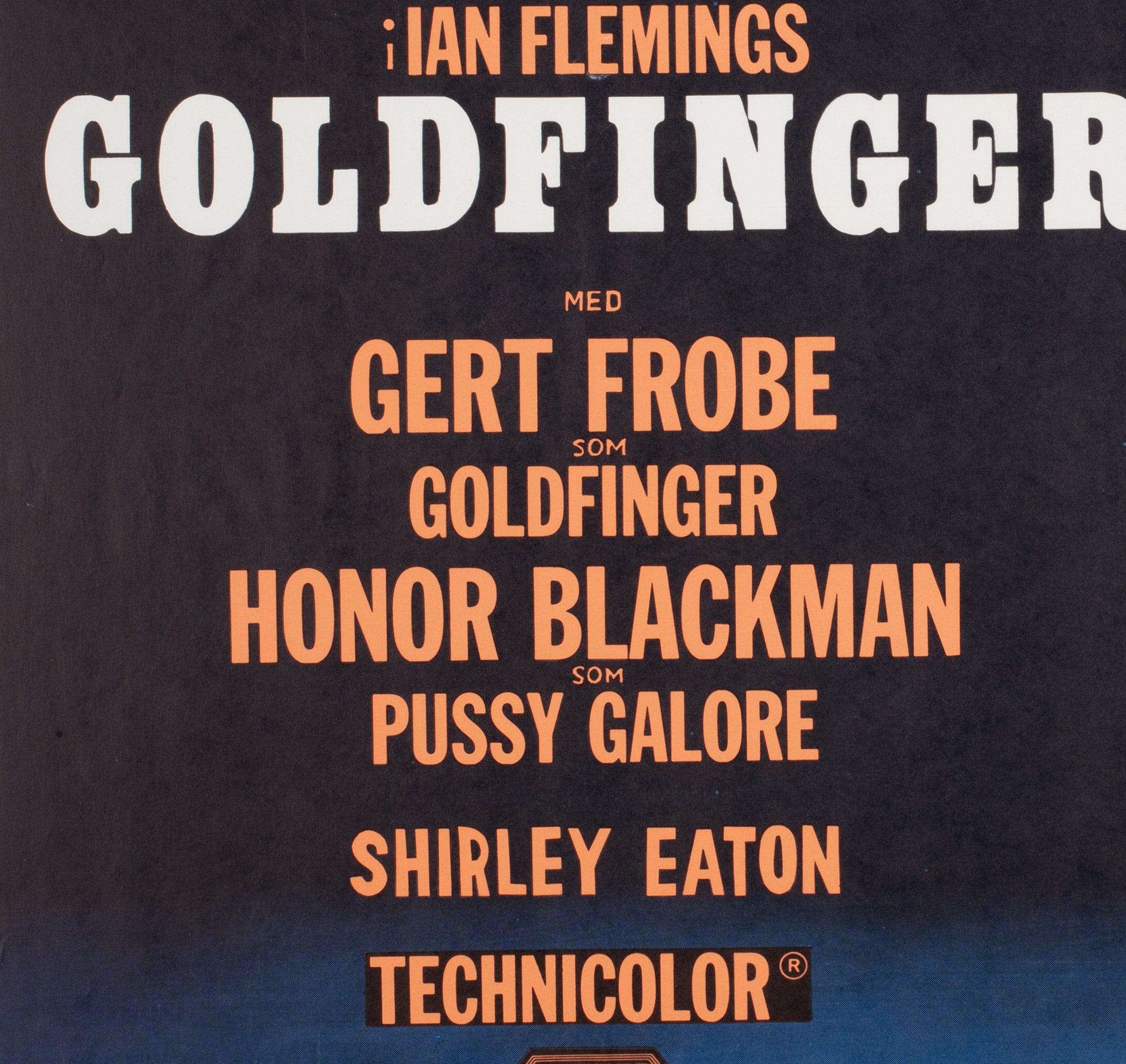 Goldfinger 1965 Schwedisches Filmplakat, Aberg (Papier) im Angebot