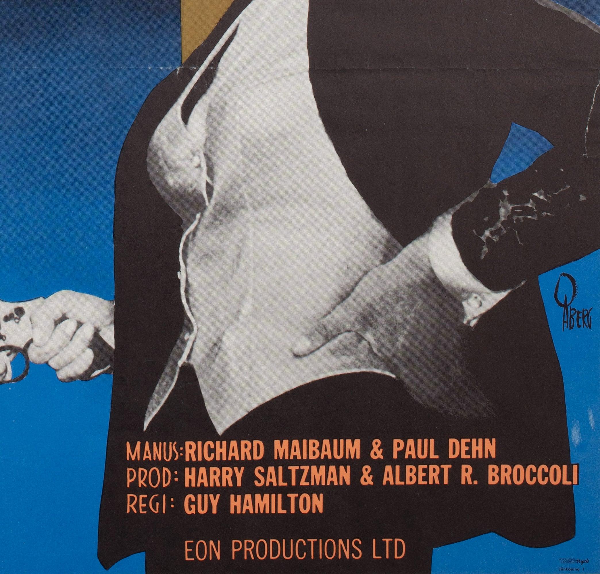 Goldfinger 1965 Schwedisches Filmplakat, Aberg im Angebot 3