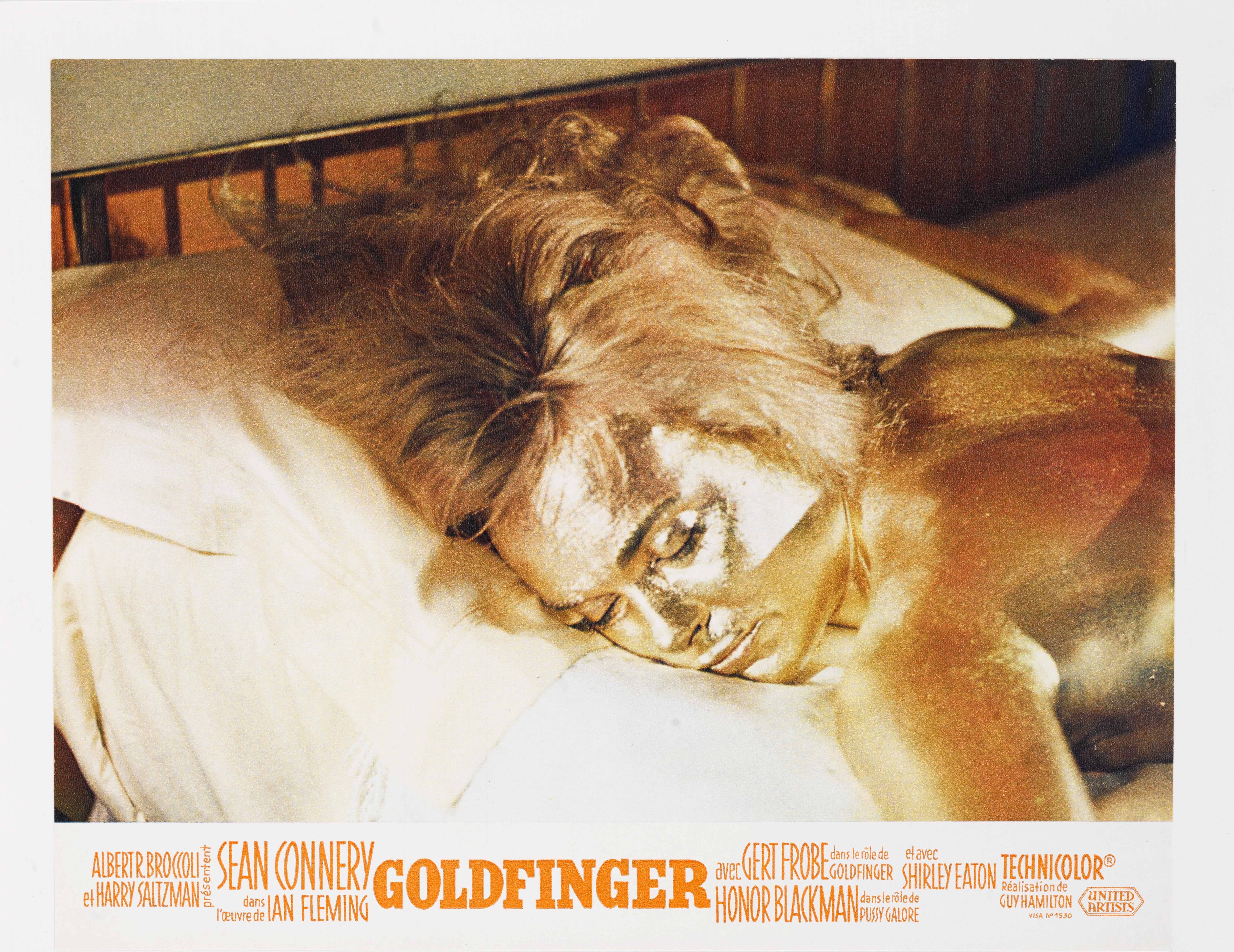 Original French Lobby card for the film Goldfinger. It was the third James Bond film and the third to star Sean Connery as the fictional MI6 agent James Bond.
The film was the first in the series to win an Academy award.
Norman Wanstall won the