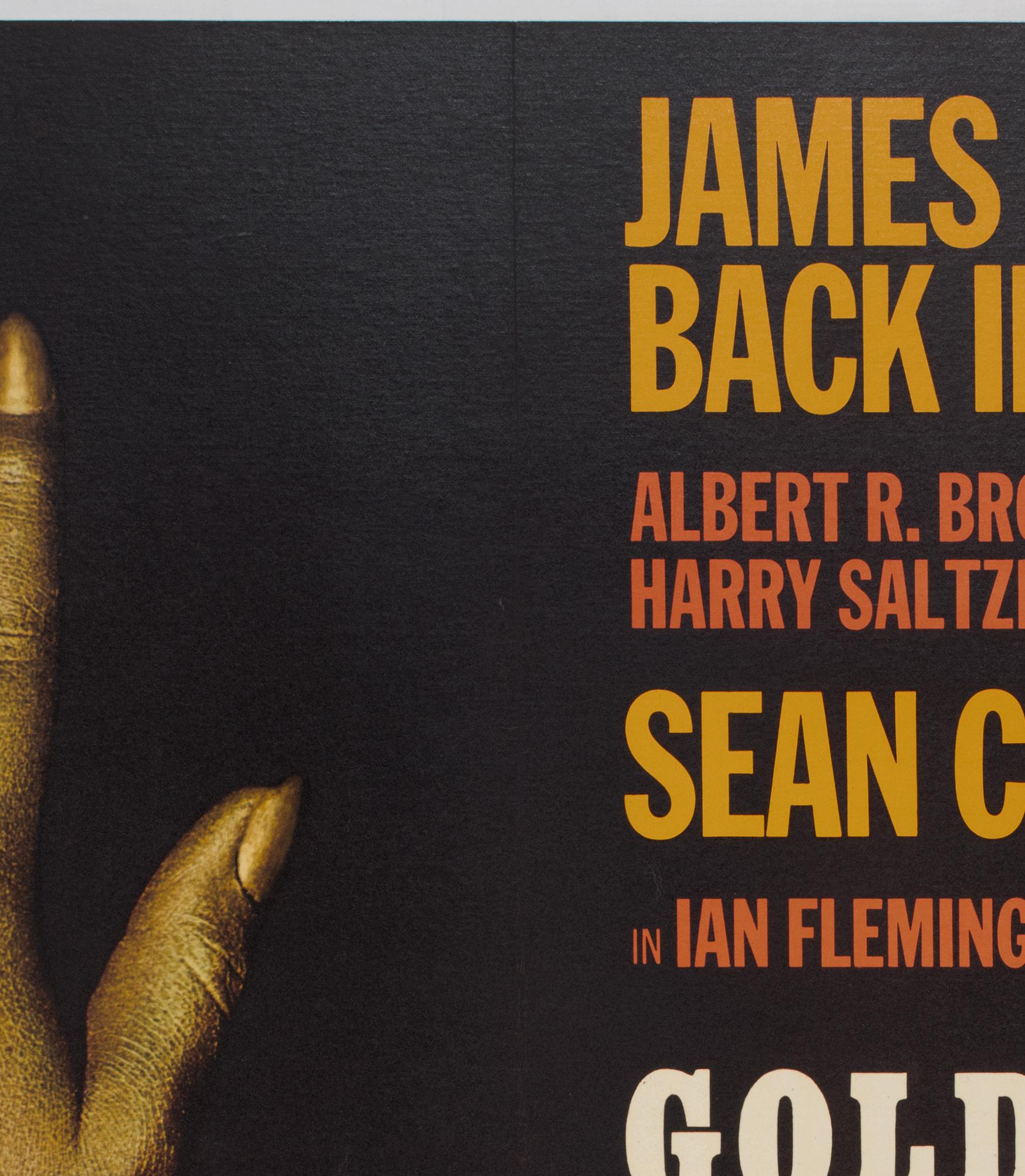 GOLDFINGER - JAMES BOND 1964 Cartel de cine cuádruple del Reino Unido, estilo B,  ROBERT BROWNJOHN en Excelente estado para la venta en Bath, Somerset