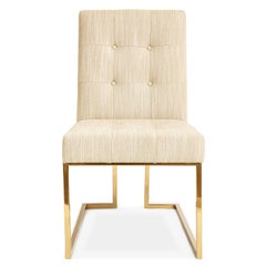Goldfinger Linen and Brass Dining Chair