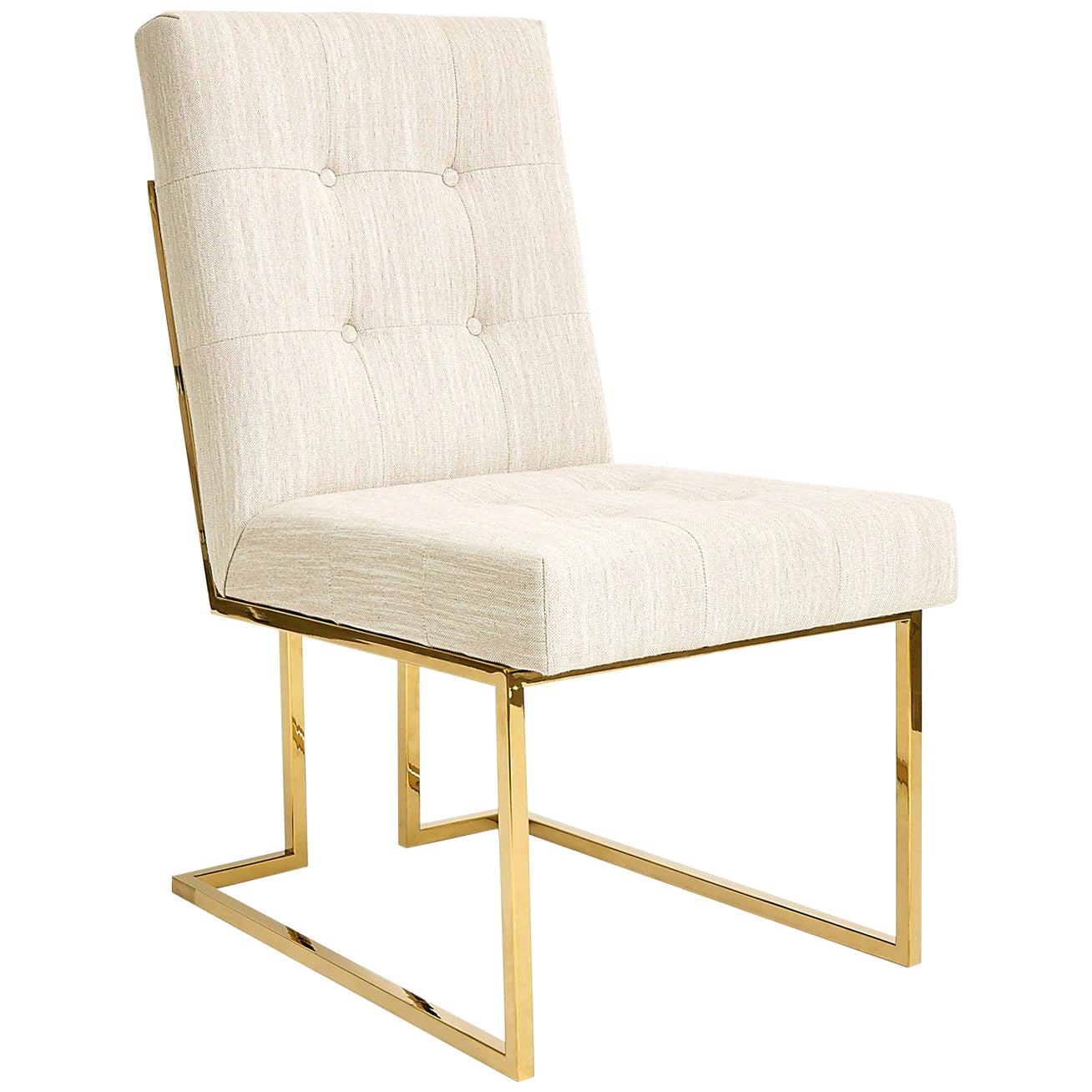 Goldfinger Linen and Brass Dining Chair