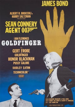 Goldfinger R1967 Swedish 1 Sheet Film Poster, Gosta Aberg