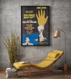 Goldfinger R1967 Swedish James Bond Film Poster, Aberg