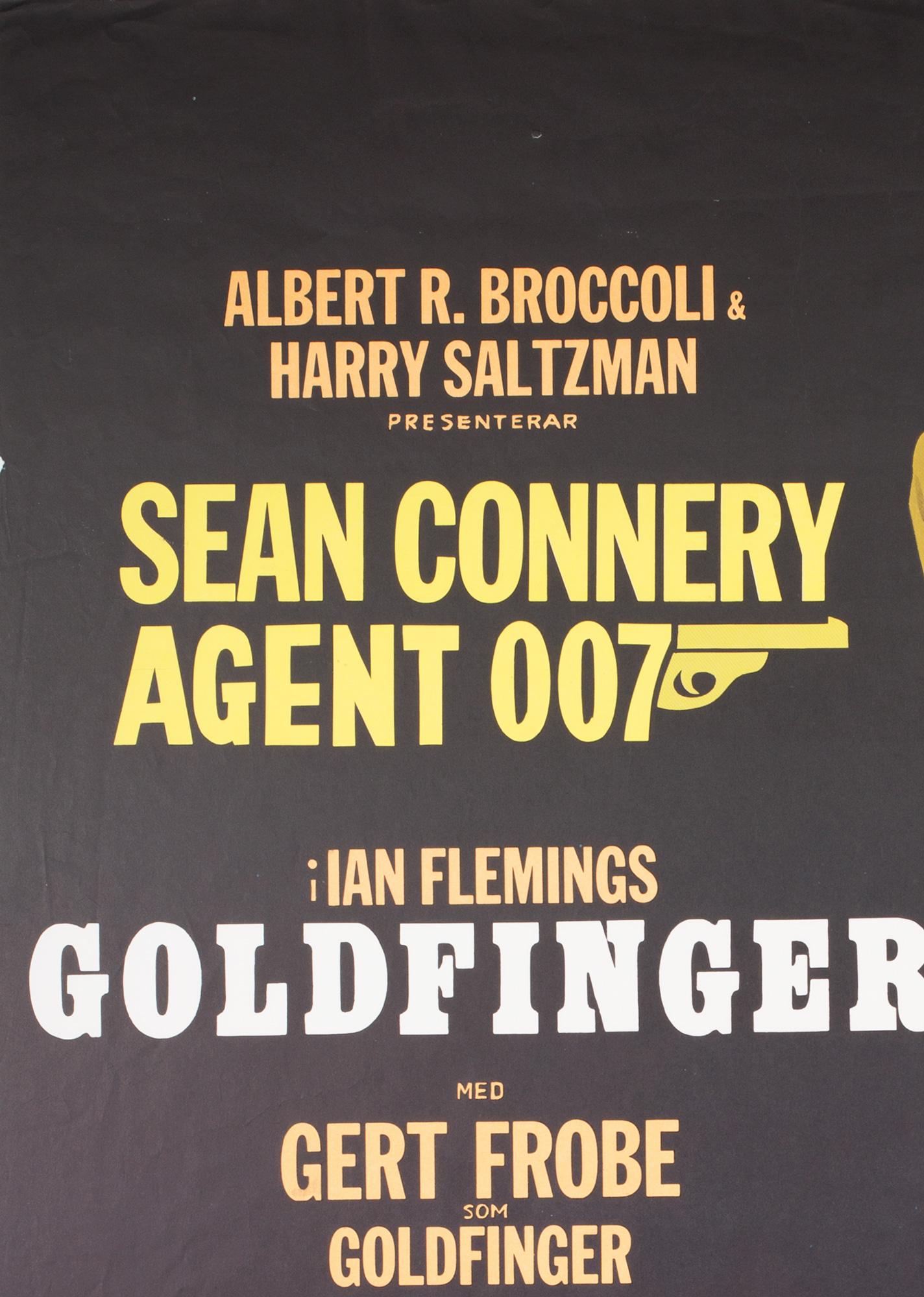 20th Century Goldfinger R1967 Swedish James Bond Film Poster, Aberg