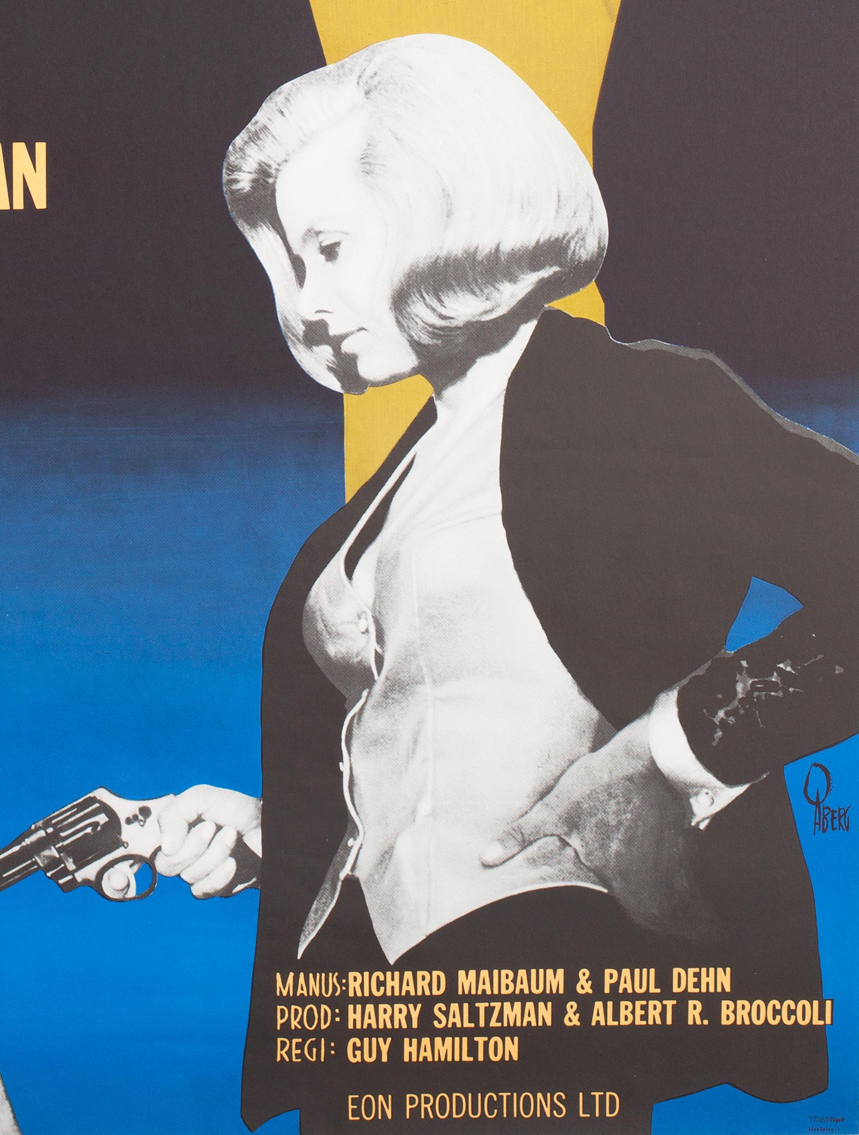 Paper Goldfinger R1967 Swedish James Bond Film Poster, Aberg