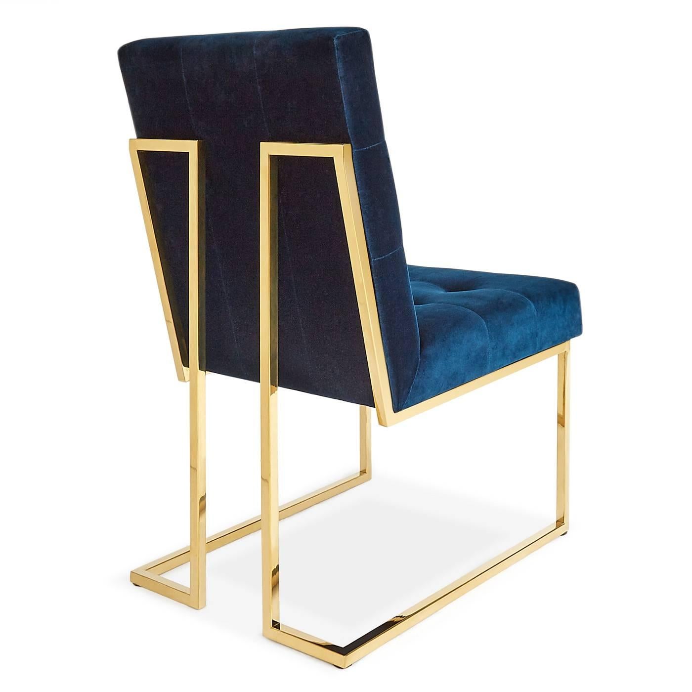 velvet and brass chair