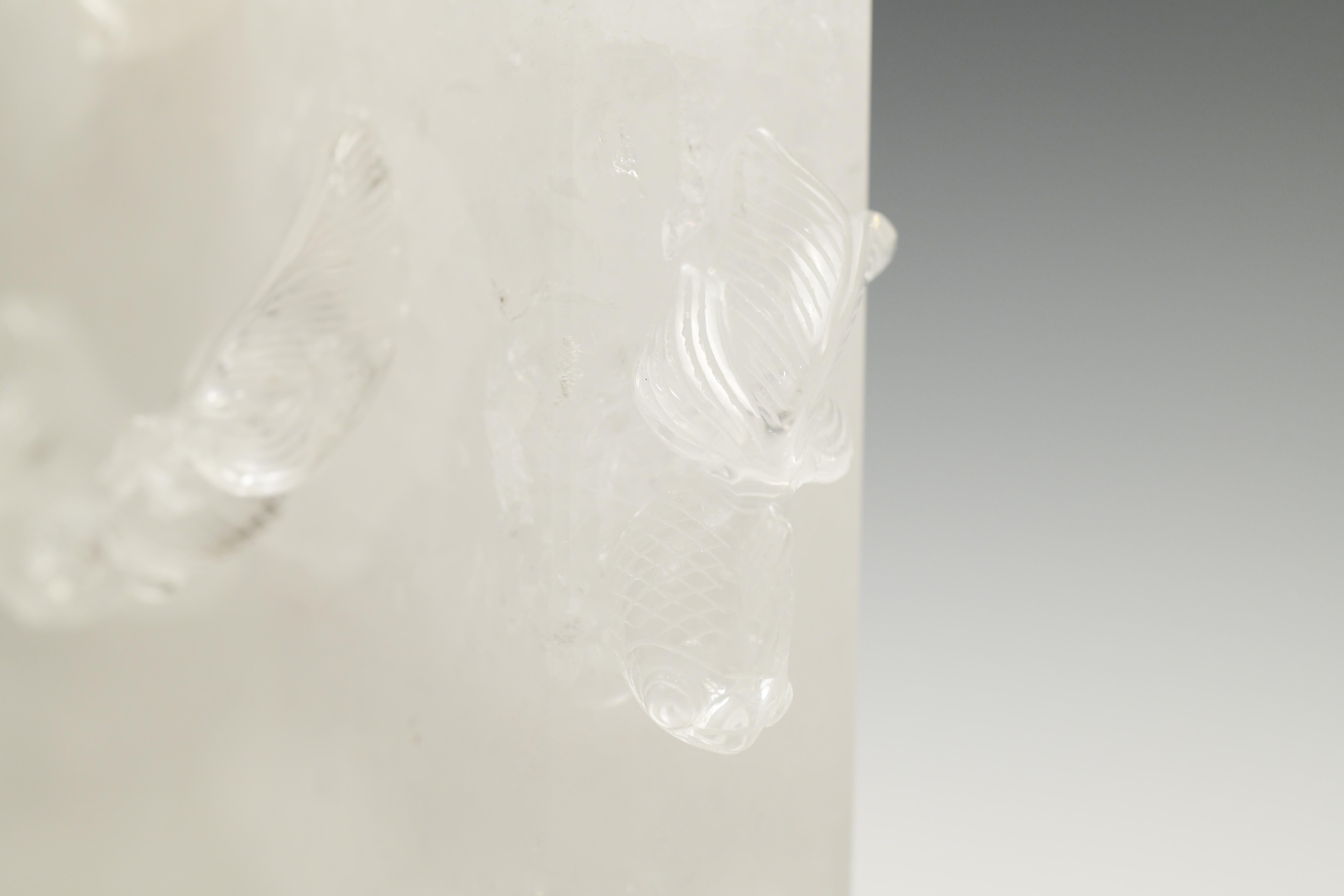 XXIe siècle et contemporain Lampe en cristal de roche d'or en forme de coquillage par Phoenix en vente