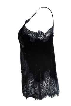 Goldhawk, black velvet and lace top