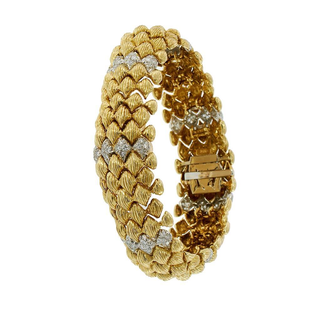 Brilliant Cut Goldie 18KT Yellow Gold and Diamond Vintage Lady’s Bombe Wristwatch For Sale