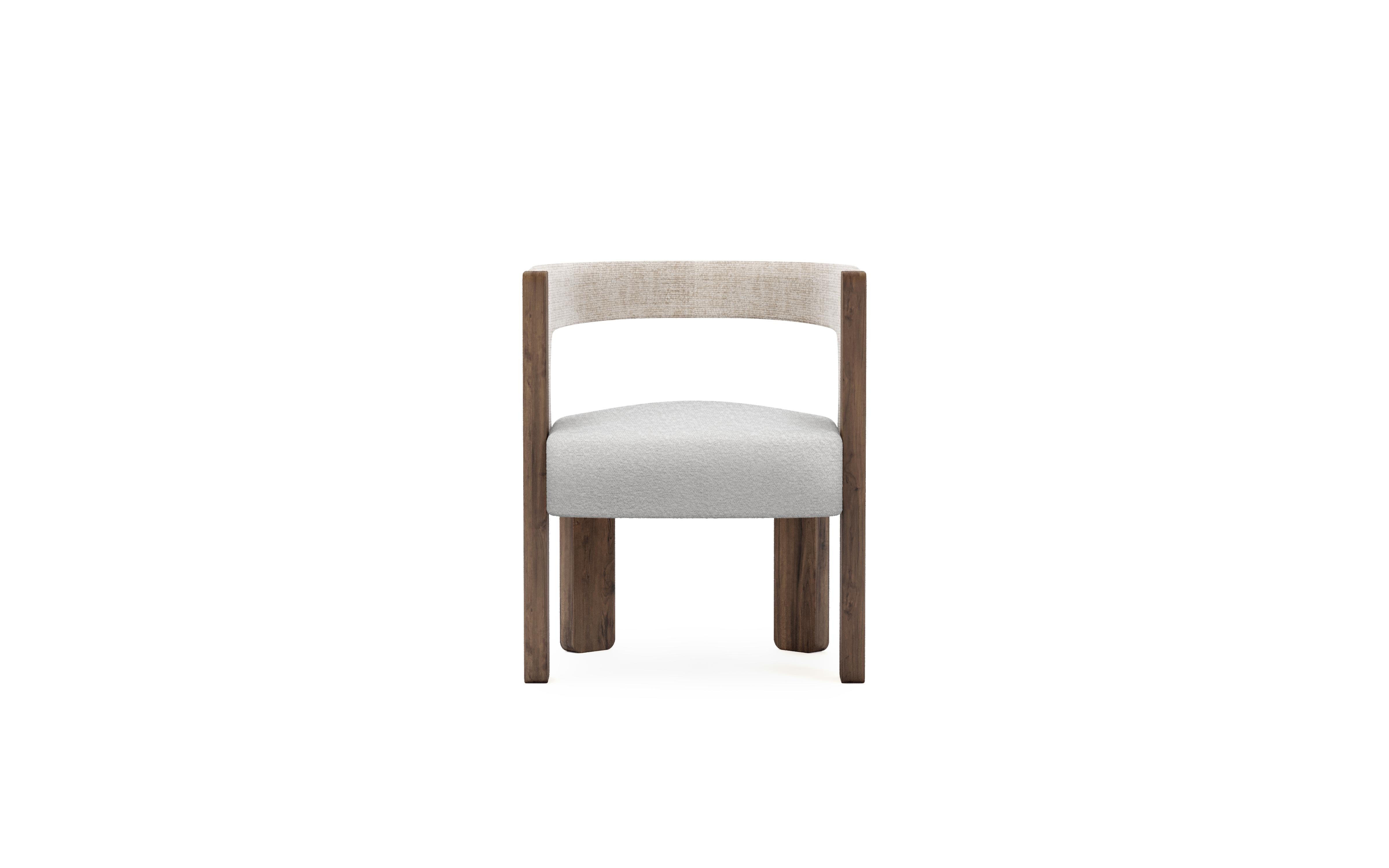 Goldie Dining Chair by Nolita Harbour in Velvet Upholstery with Walnut and Brass Siglo XXI y contemporáneo en venta