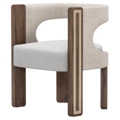 Goldie Dining Chair by Nolita Harbour in Velvet Upholstery with Walnut and Brass