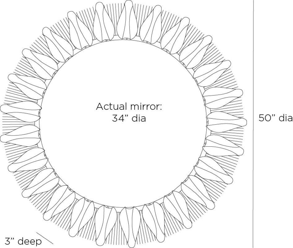 Espejo Goldie WMI70 - Latón Antiguo, Hierro en venta 4