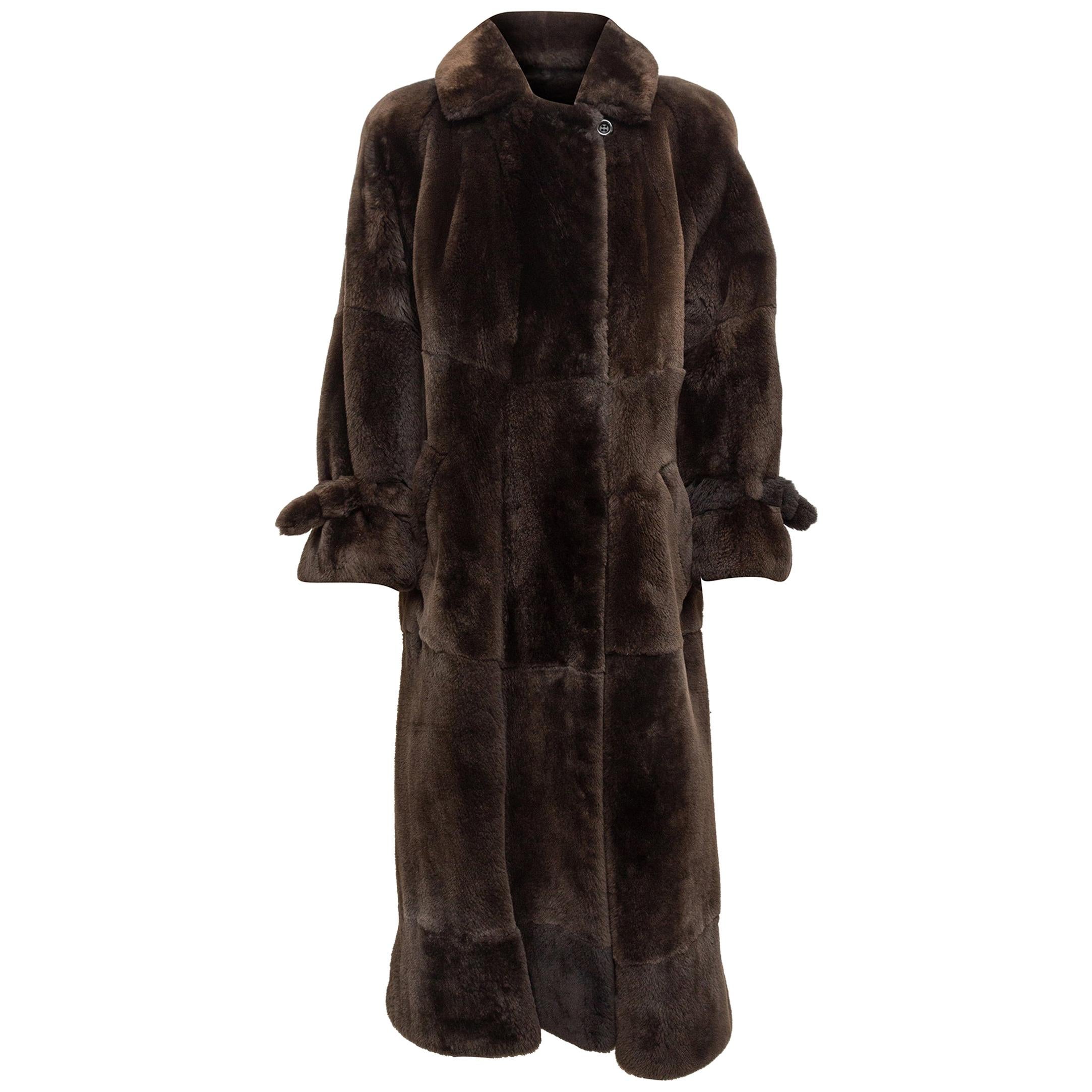 Goldin Feldman Dark Brown Nutria Fur Coat For Sale at 1stDibs