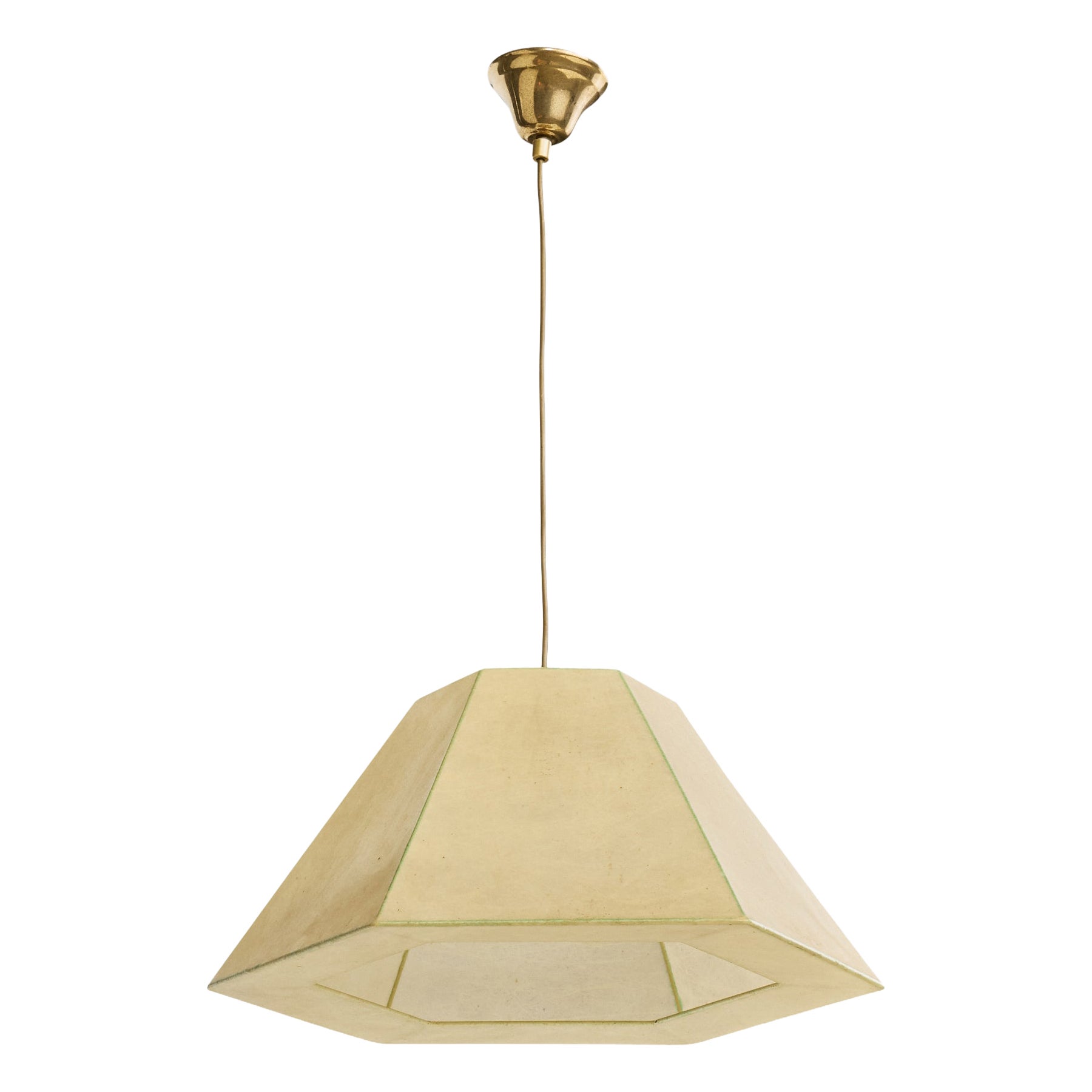Goldkant, Pendant Light, Resin, Brass, Germany, 1960s im Angebot