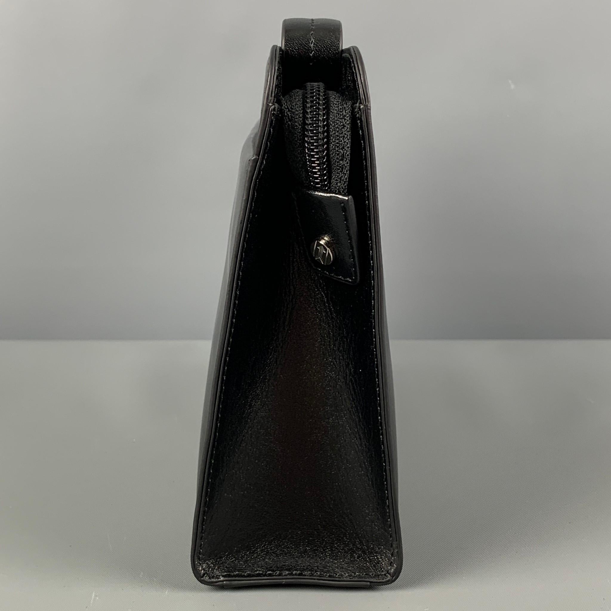 GOLDPFEIL Black Leather Wristlet Oxford Bag 1