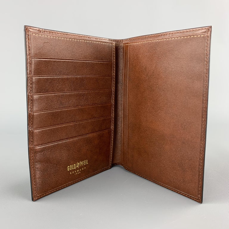 GOLDPFEIL Brown Leather Passport Holder Travel Wallet at 1stDibs