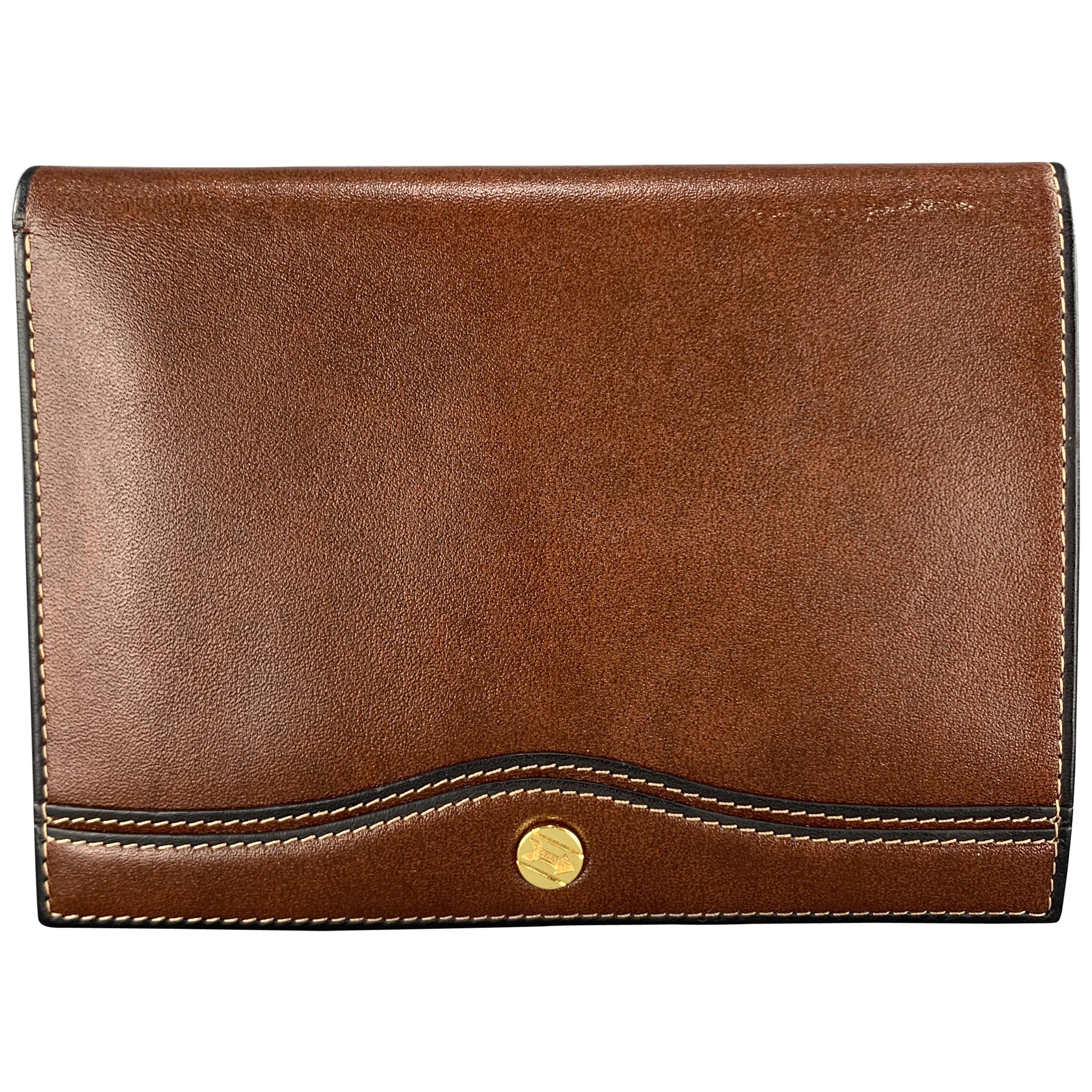 GOLDPFEIL Brown Leather Passport Holder Travel Wallet