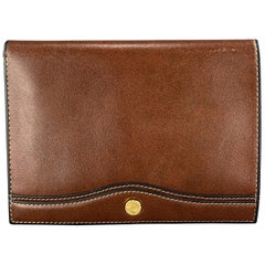 GOLDPFEIL Brown Leather Passport Holder Travel Wallet