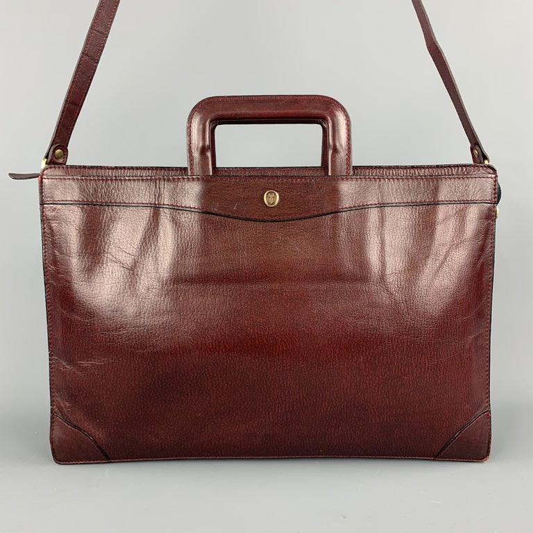 GOLDPFEIL Burgundy Leather Shoulder Strap Briefcase at 1stDibs