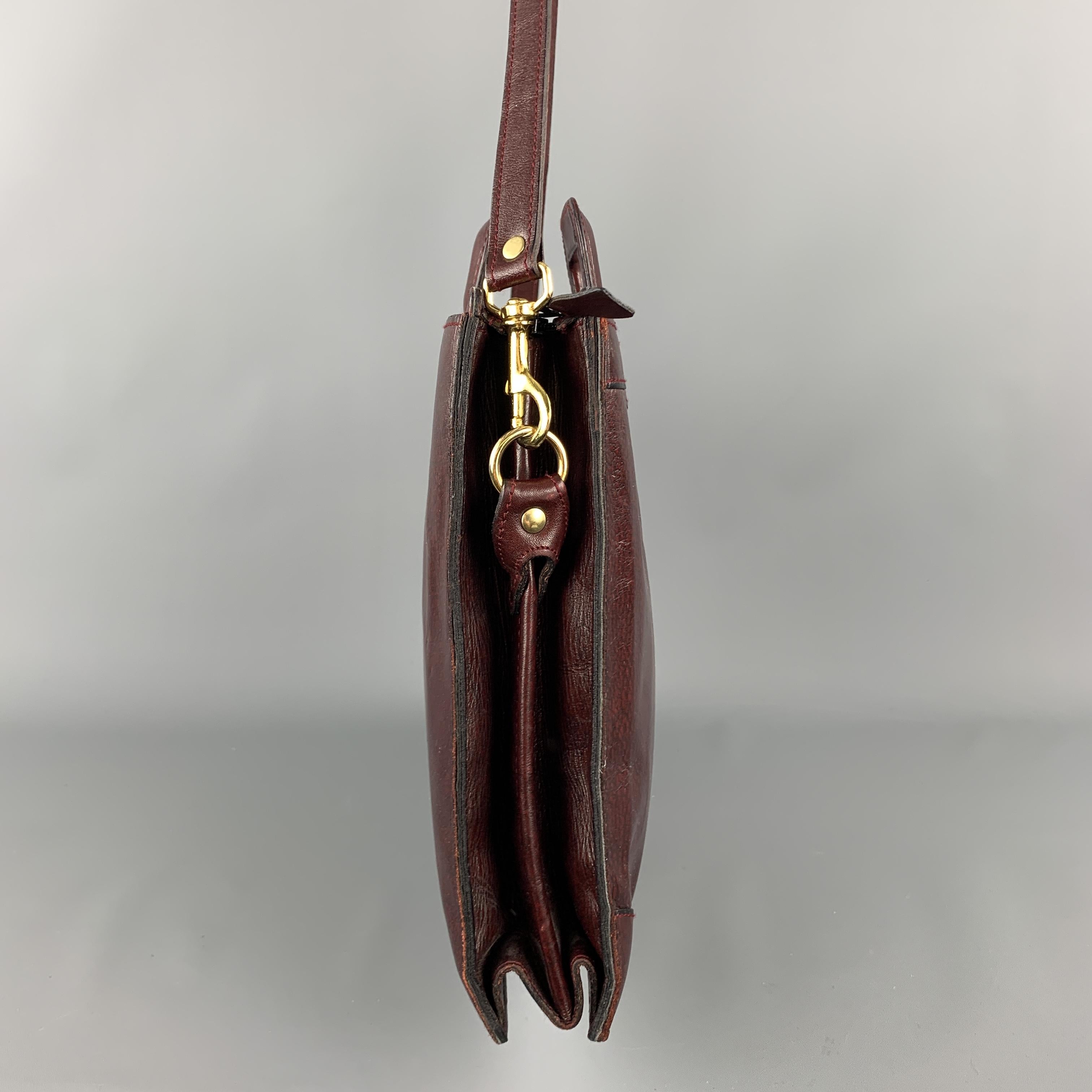 Brown GOLDPFEIL Burgundy Leather Shoulder Strap Briefcase