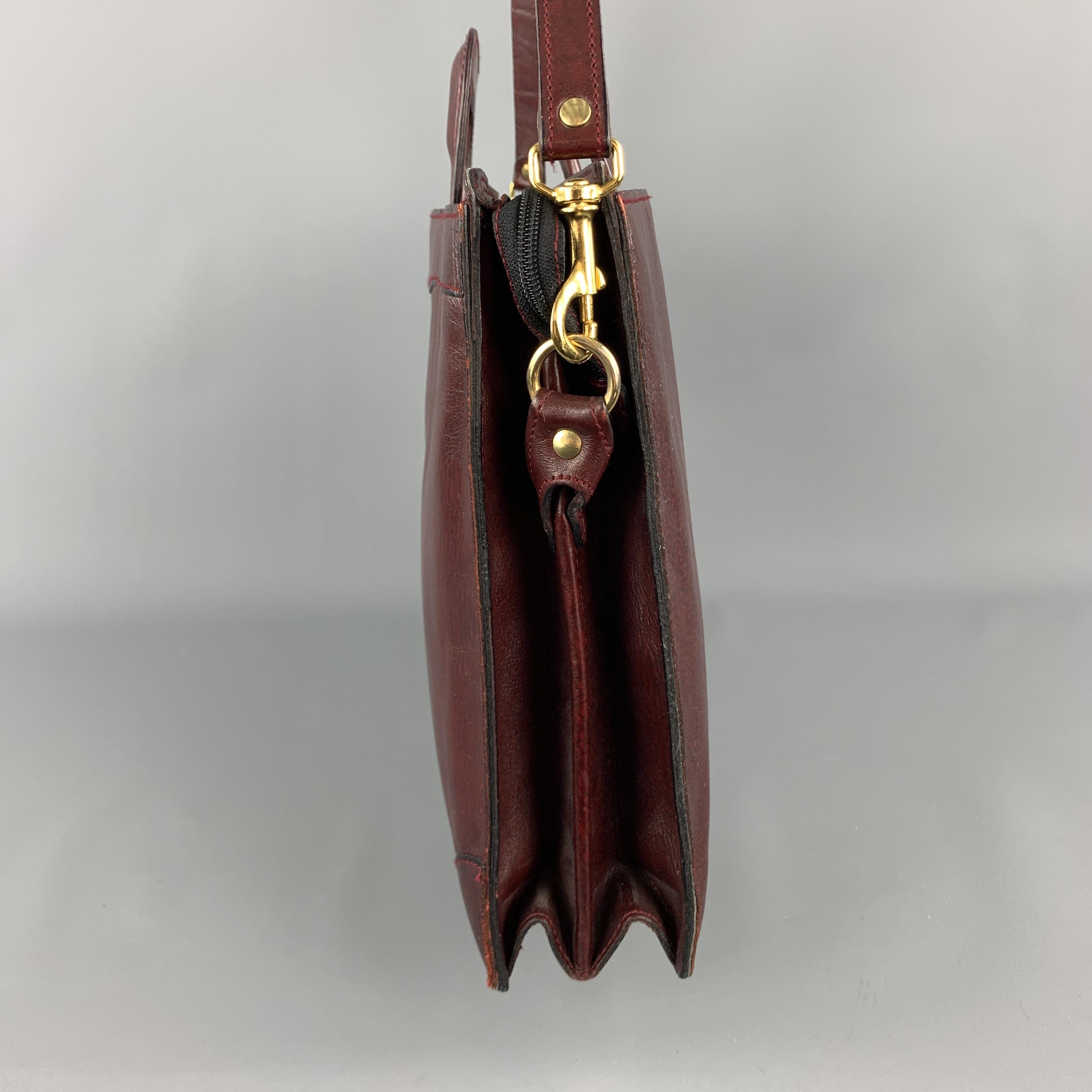 Men's GOLDPFEIL Burgundy Leather Shoulder Strap Briefcase