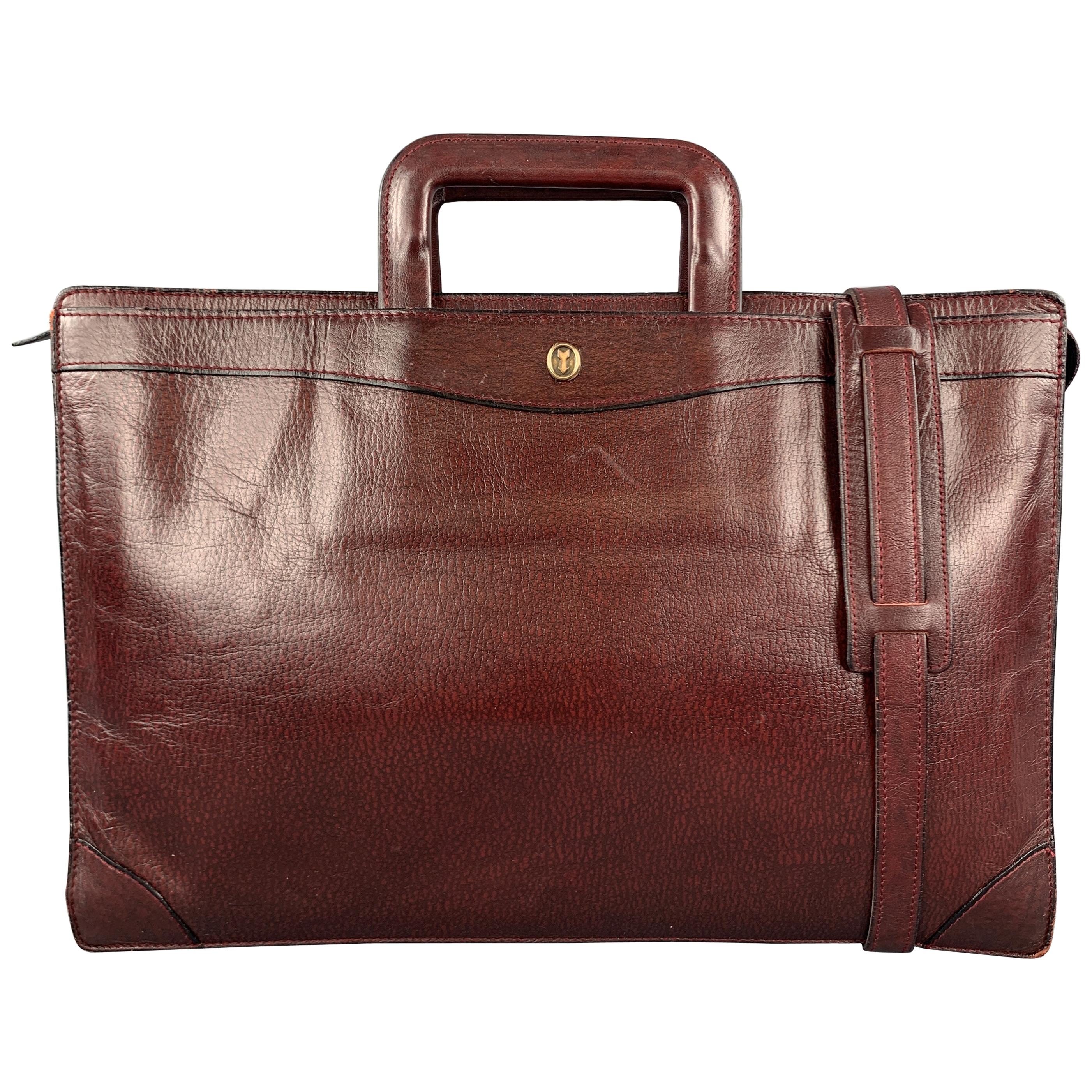 GOLDPFEIL Burgundy Leather Shoulder Strap Briefcase