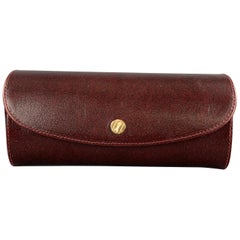 GOLDPFEIL Burgundy Leather SNap Closure Eyewear Case