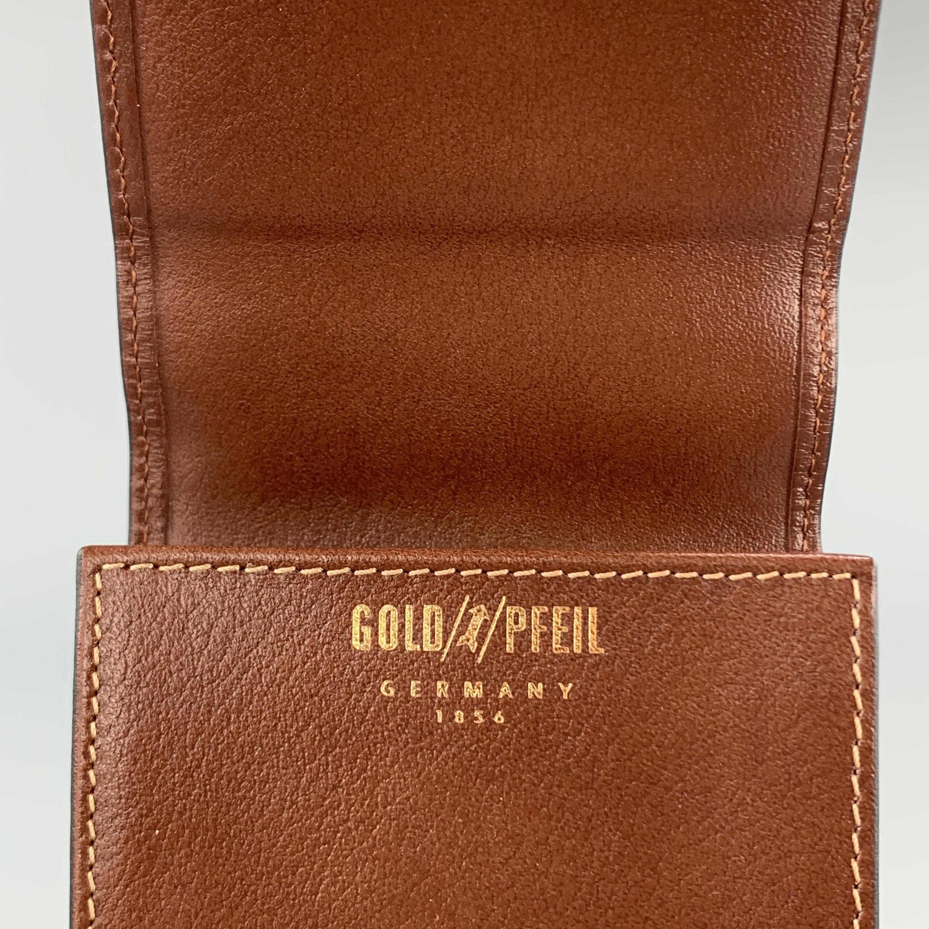 GOLDPFEIL Tan Brown Leather Magnetic Flap Case 1