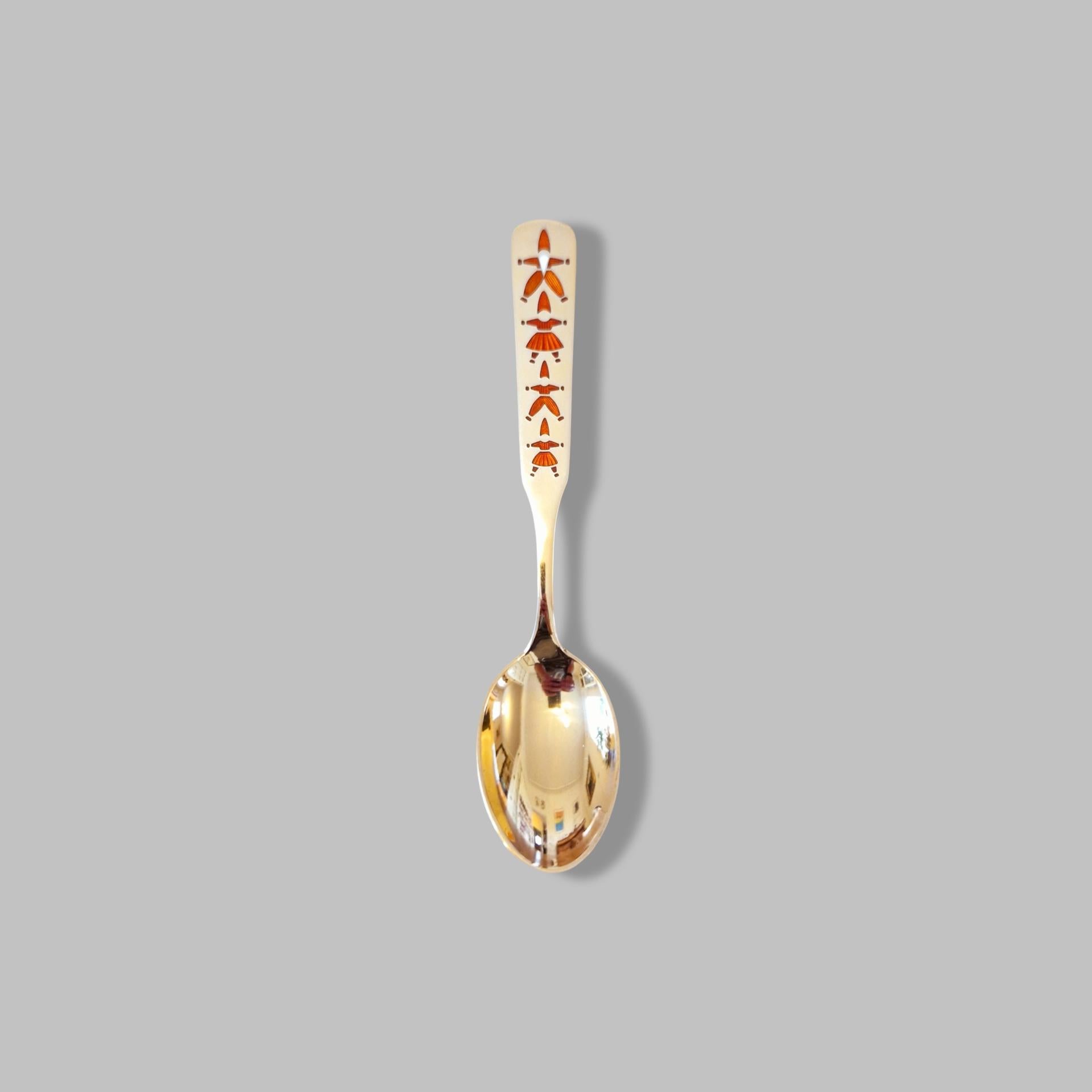 Tenedor de Navidad de plata maciza dorada, 1957, de A. Michelsen Danés en venta
