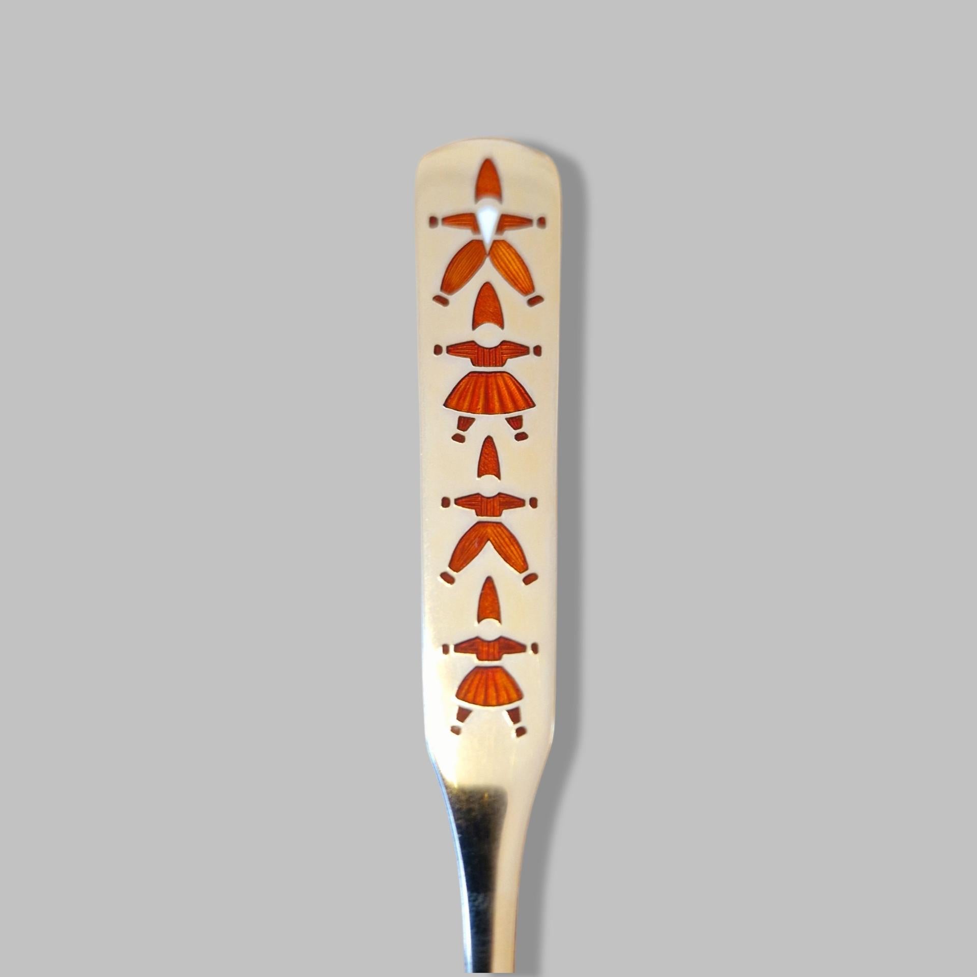 Tenedor de Navidad de plata maciza dorada, 1957, de A. Michelsen en Bueno estado para la venta en Brønshøj, DK